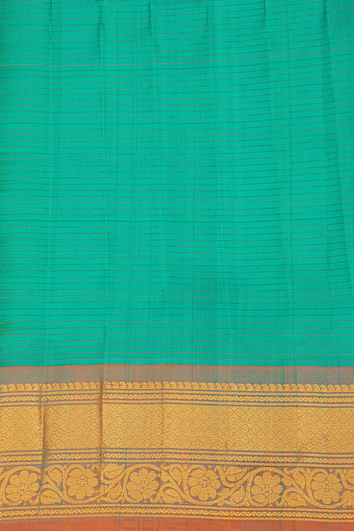 Gadwal Silk Blue Saree With Floral Brocade Pallu
