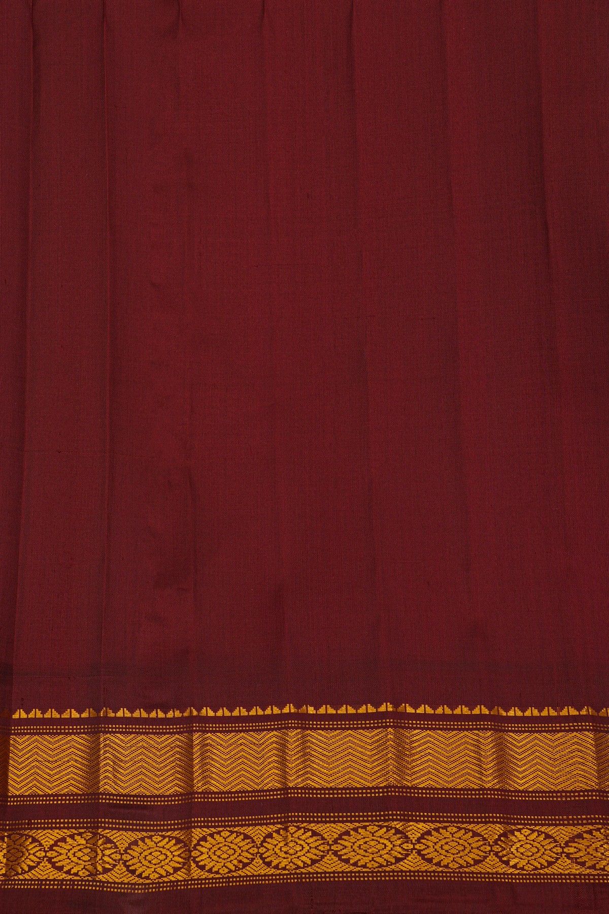 Gadwal Silk Pink Saree With Florals And Leaves In Zari