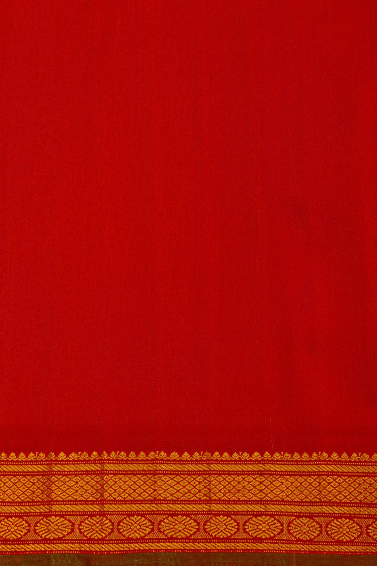 Gadwal Silk Yellow Saree With Diamonds And Florals With Temples Border