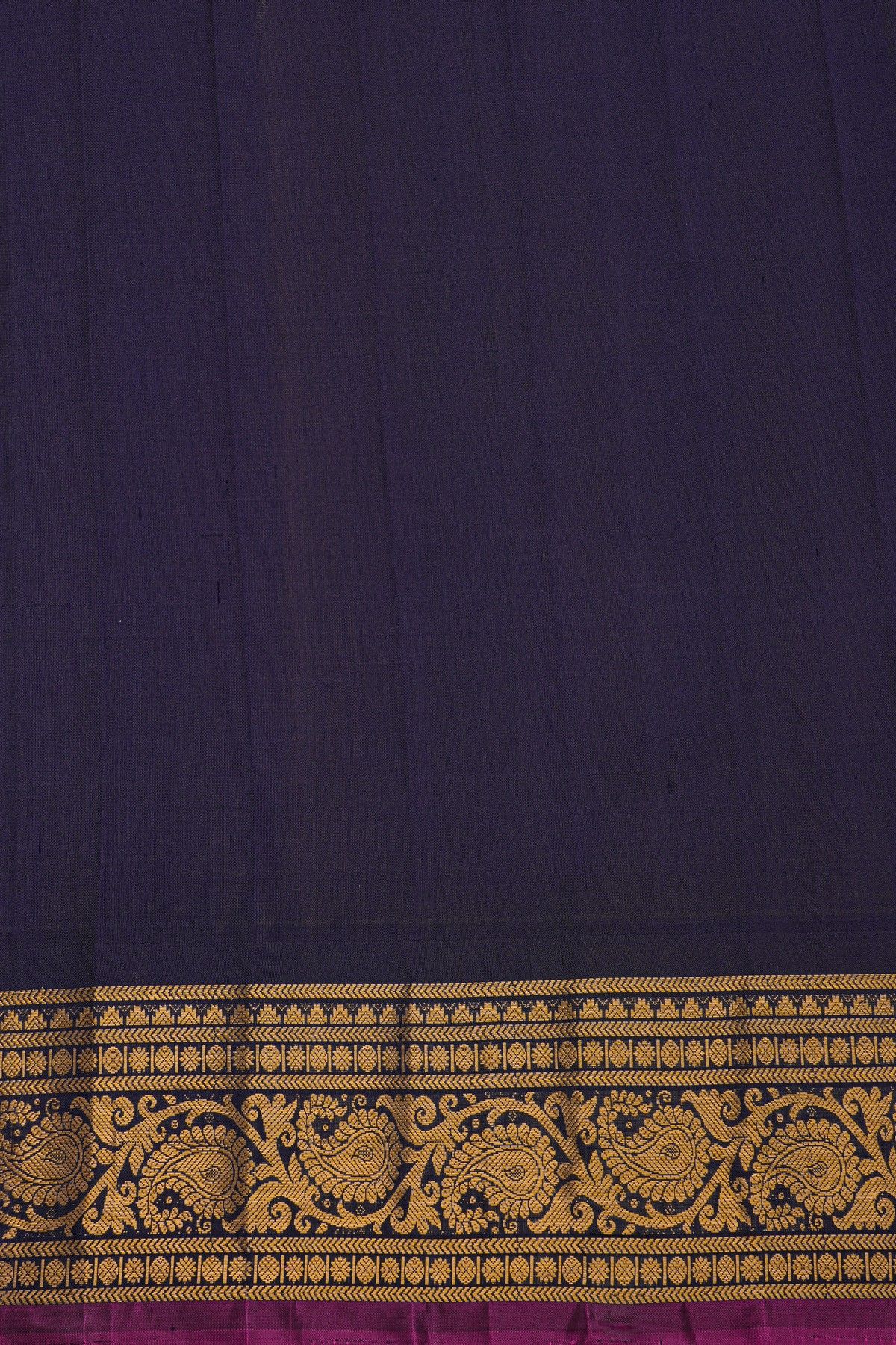 Gadwal Silk Mustard Saree With Florals And Leaves Jaal Border