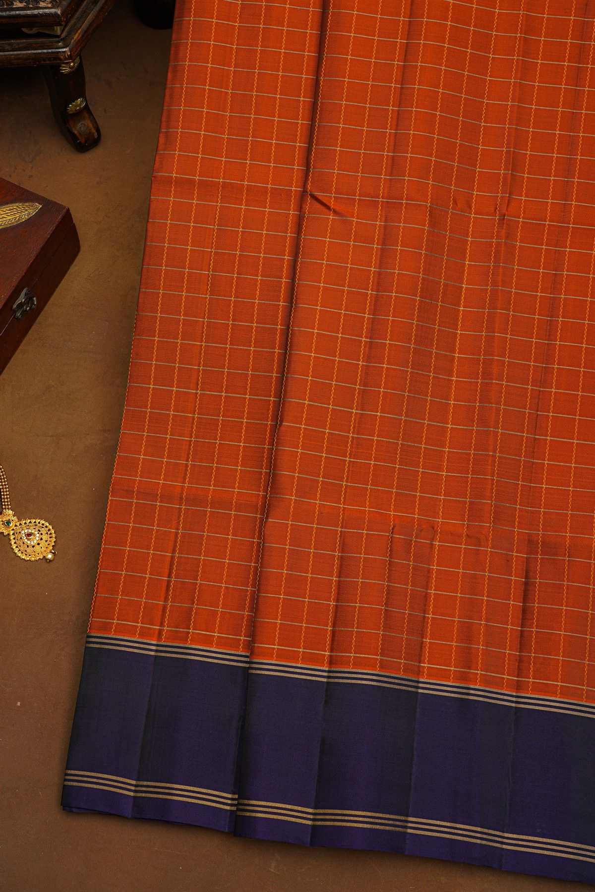 Coimbatore Soft Silk Rust Saree