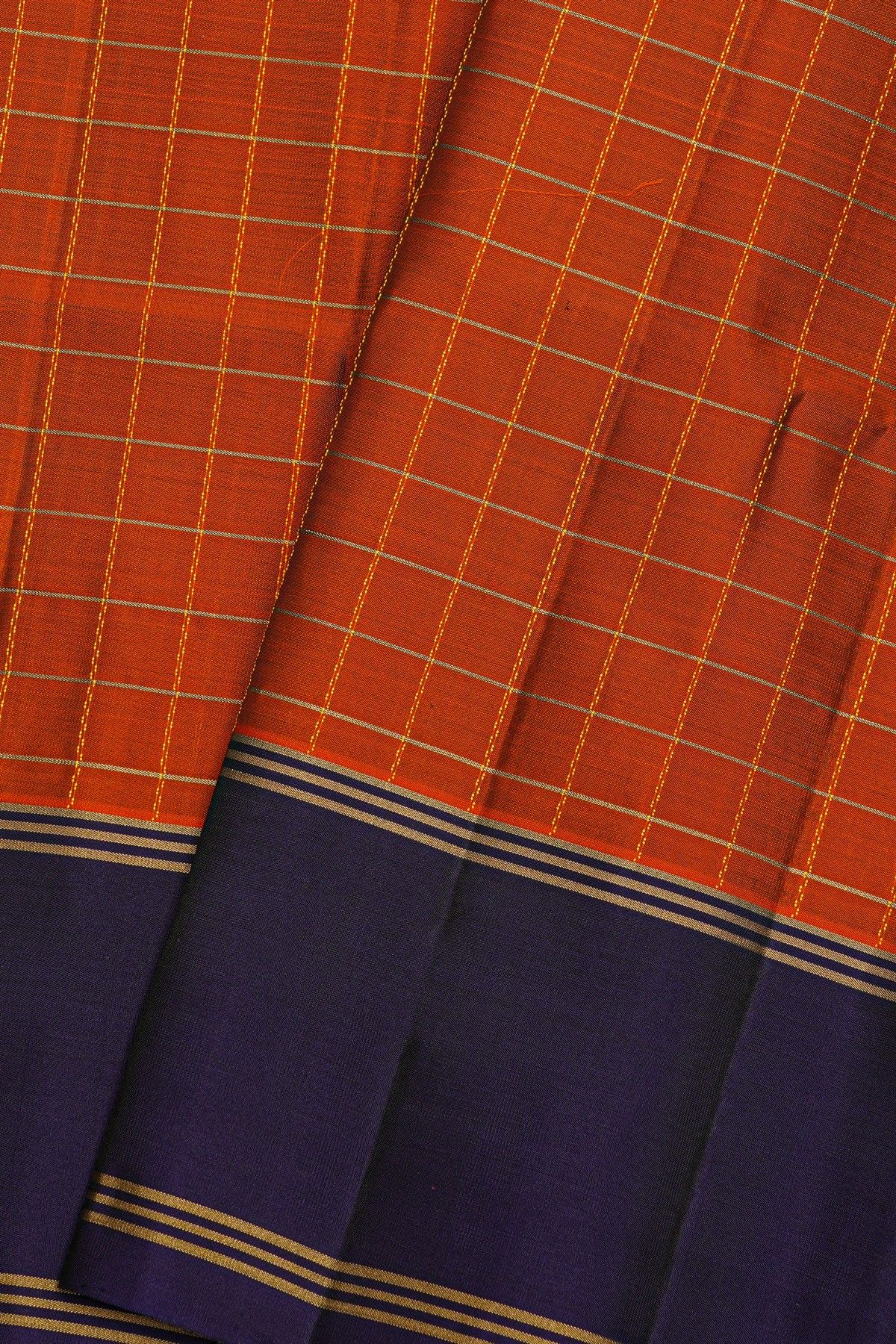 Coimbatore Soft Silk Rust Saree