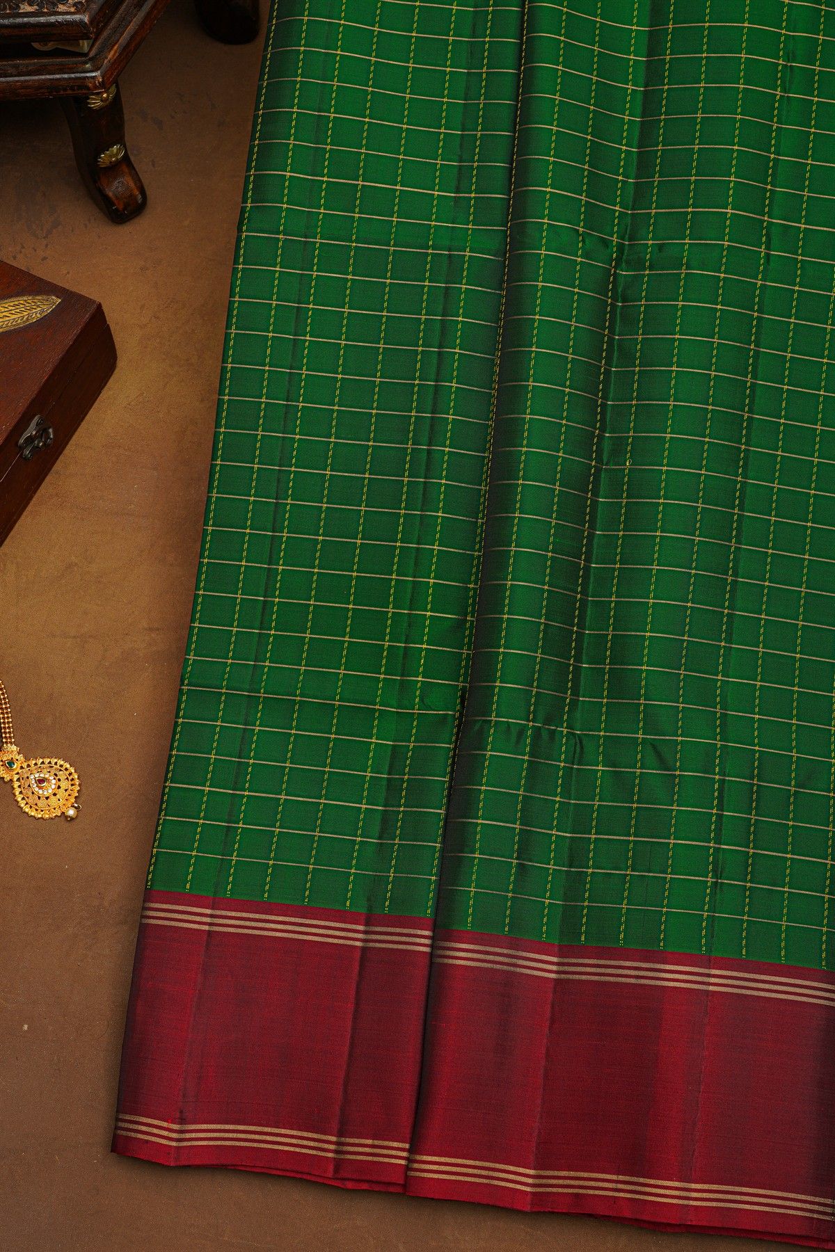 Coimbatore Soft Silk Bottle Green Saree
