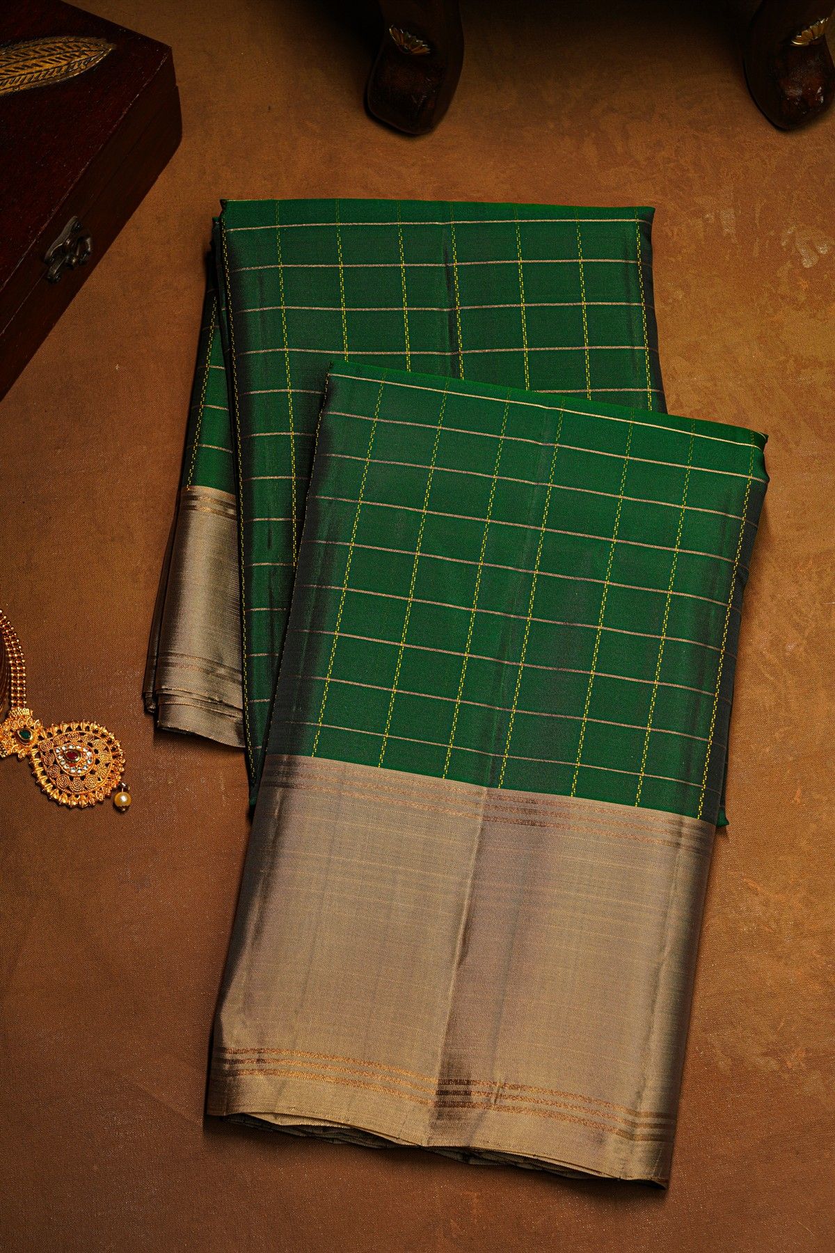 Coimbatore Soft Silk Bottle Green Saree