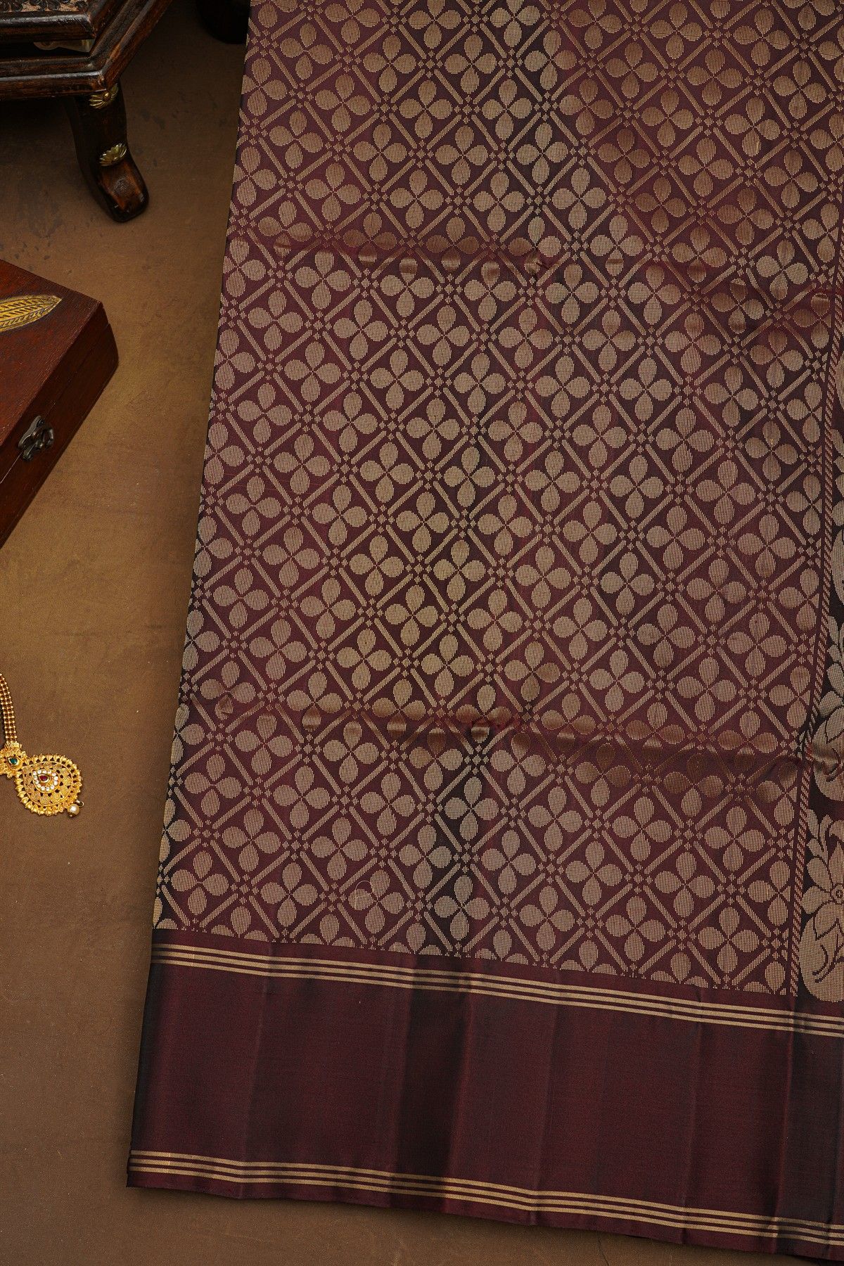 Coimbatore Soft Silk Rust Saree