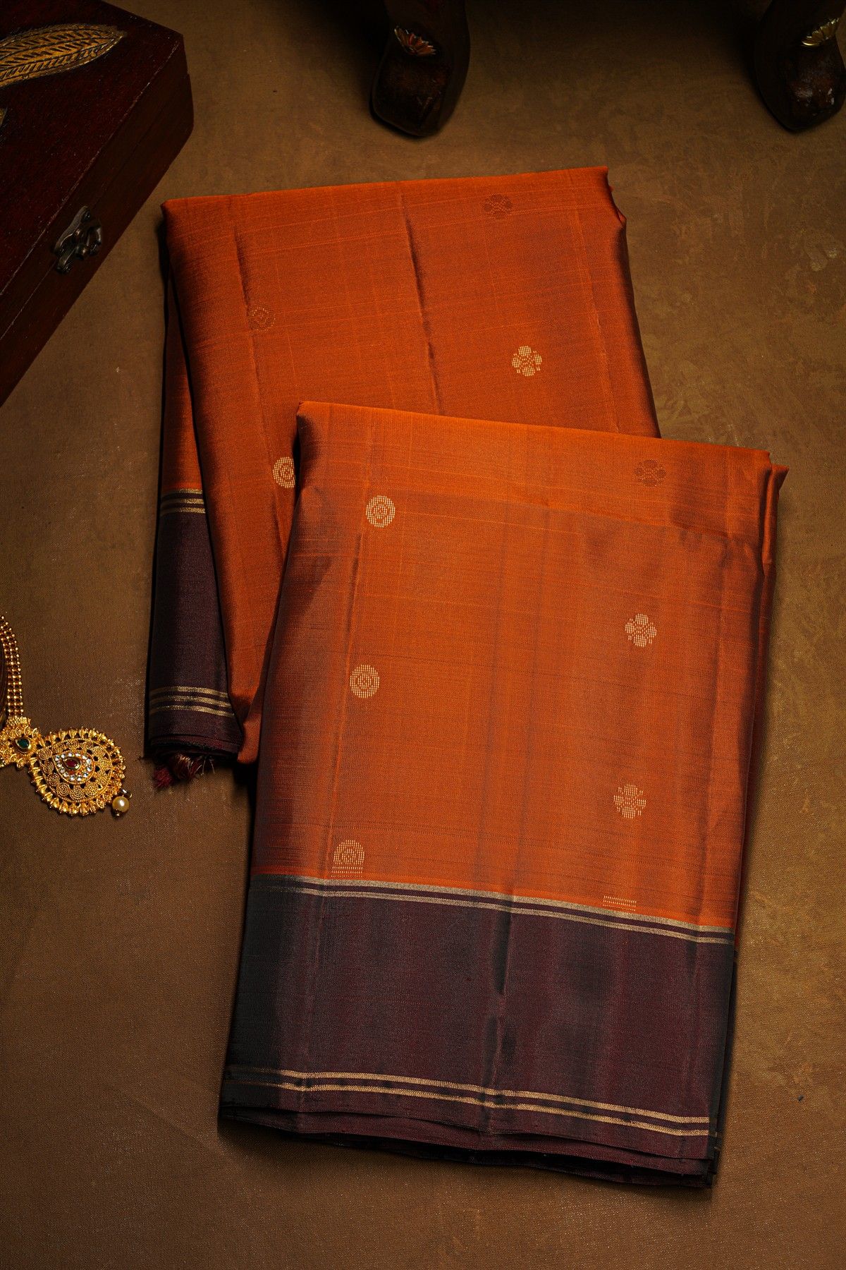 Coimbatore Soft Silk Rust Saree