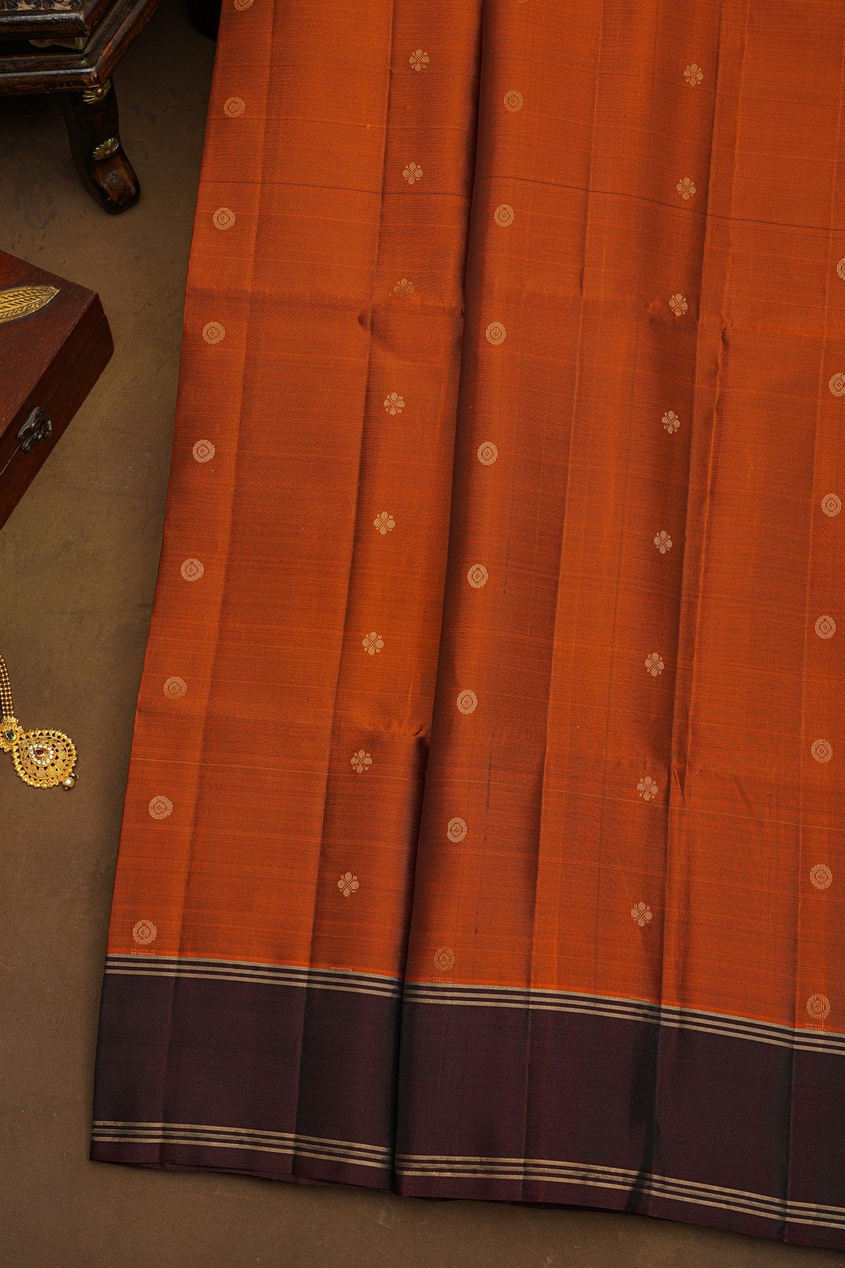 Coimbatore Soft Silk Rust Saree