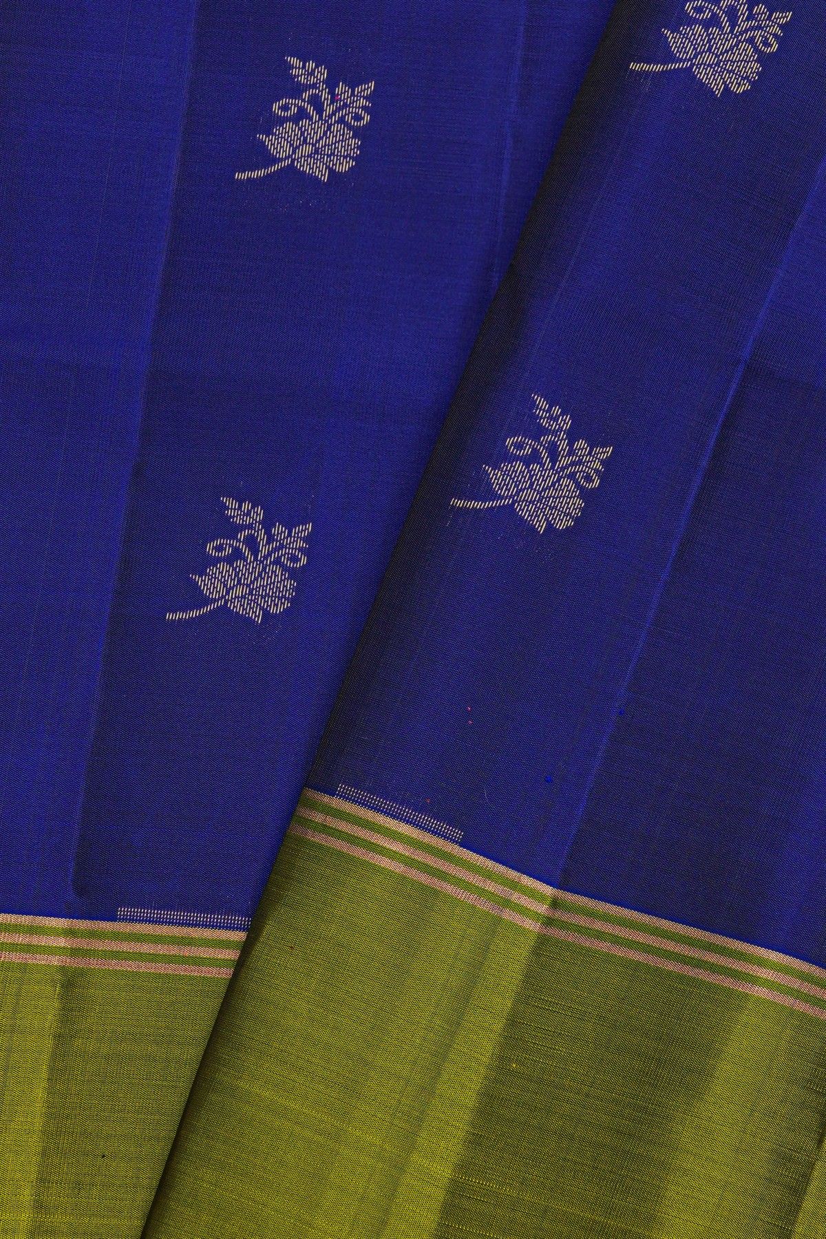 Coimbatore Soft Silk Blue Saree With Floral Brocade Pallu