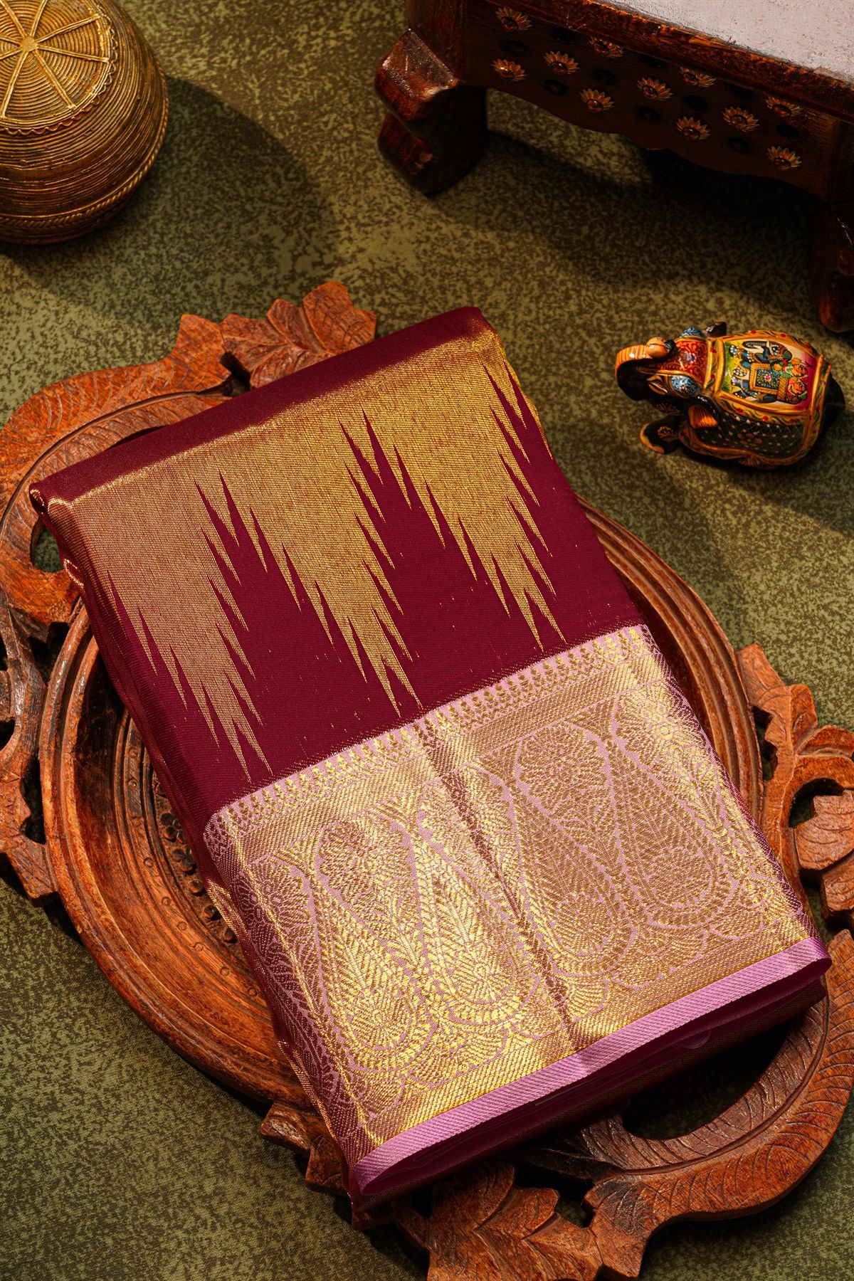 Kanchipuram Silk Maroon Saree
