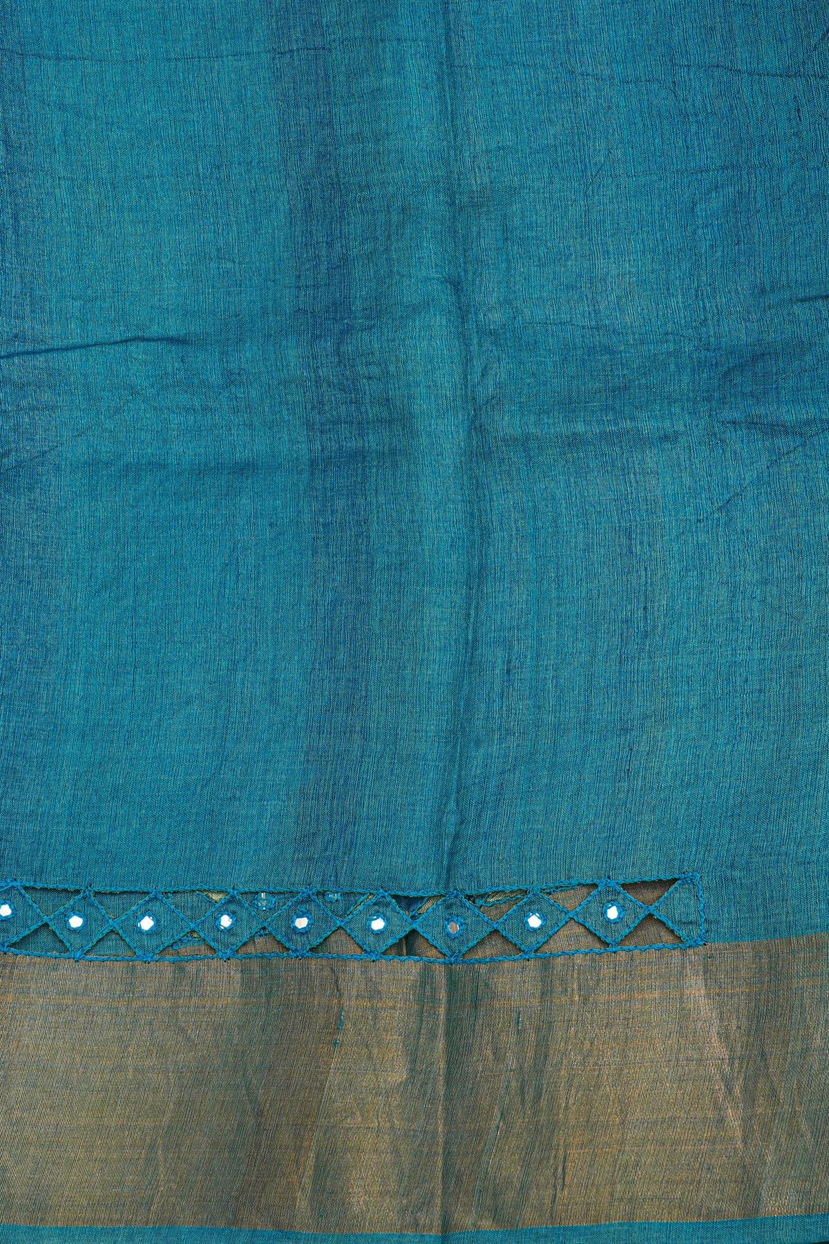Fancy Tussar Multi-Colour Saree With Kaddi Border
