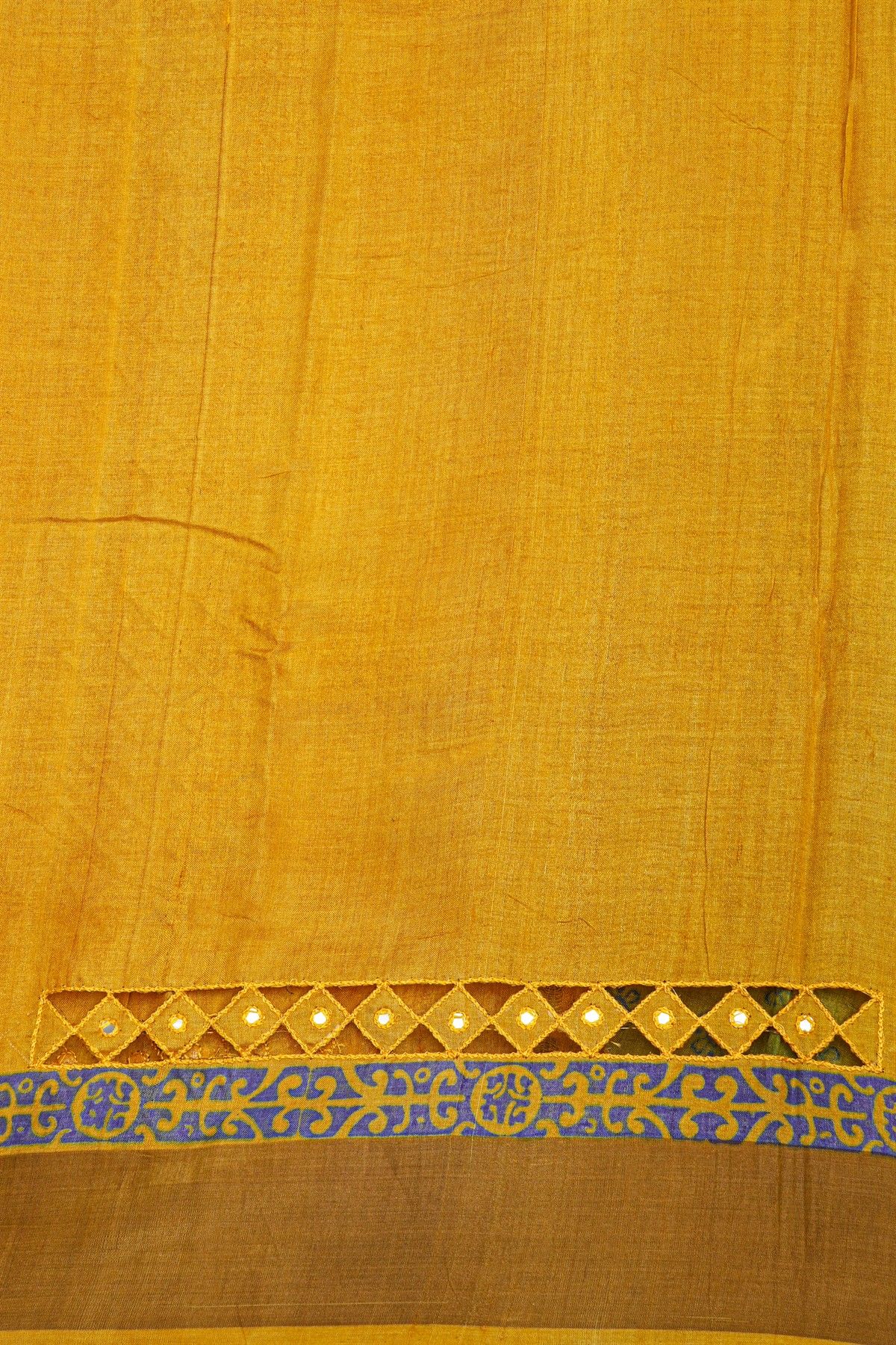 Fancy Tussar Multi-Colour Saree With Kaddi Border