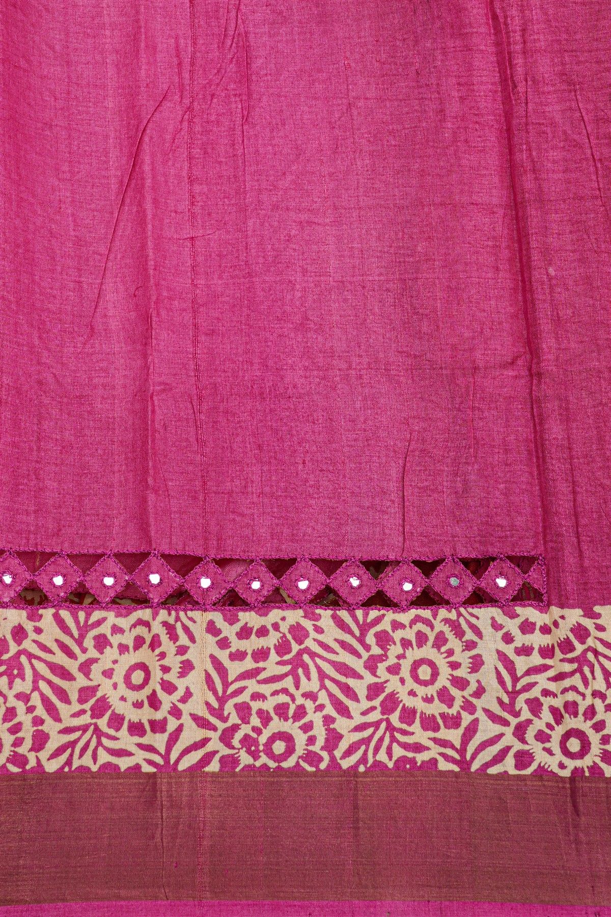 Fancy Tussar Dual Colour Saree With Kaddi Border