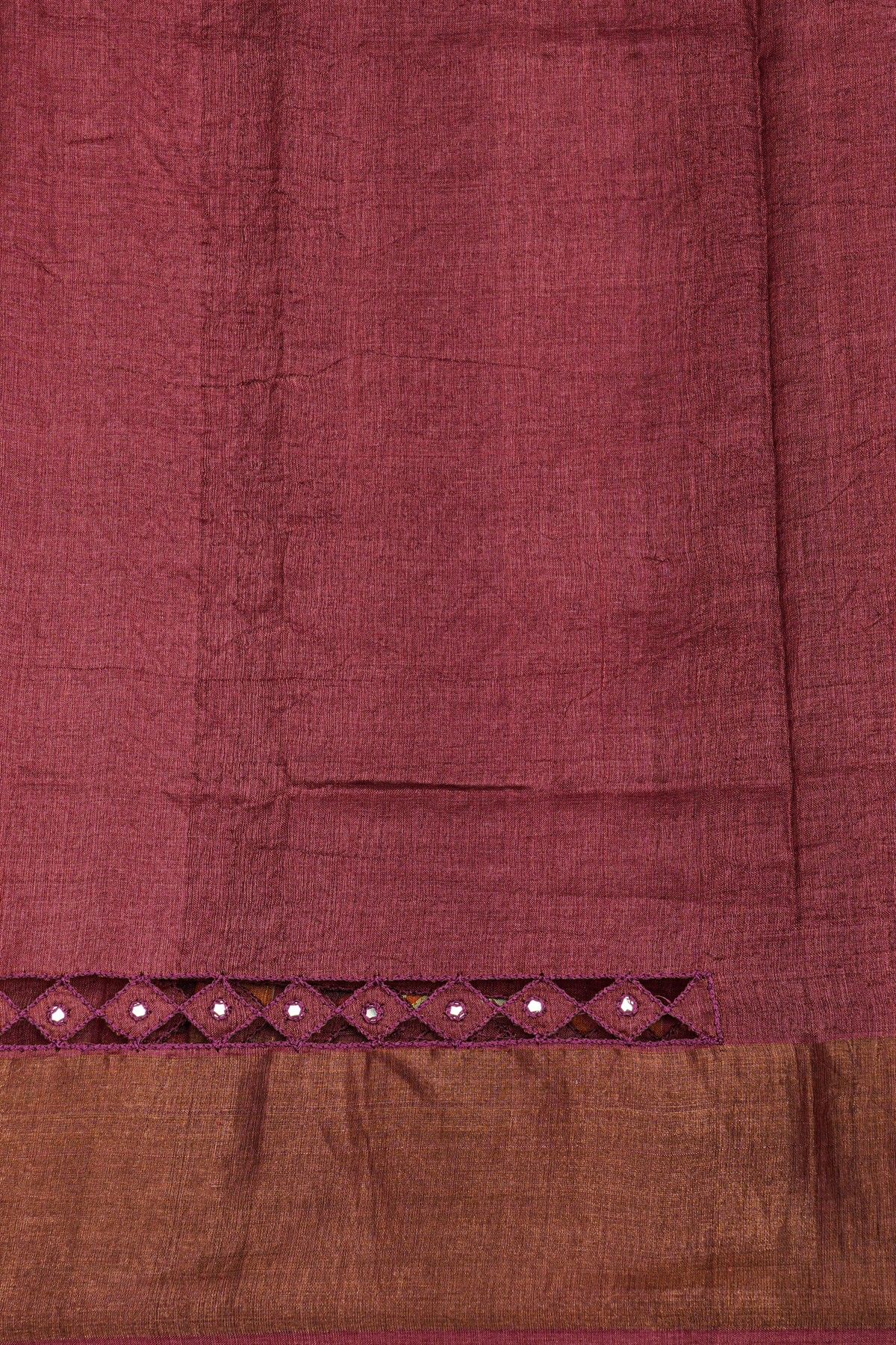 Fancy Tussar Multi-Colour Saree With Mirror And Cut Work Pallu