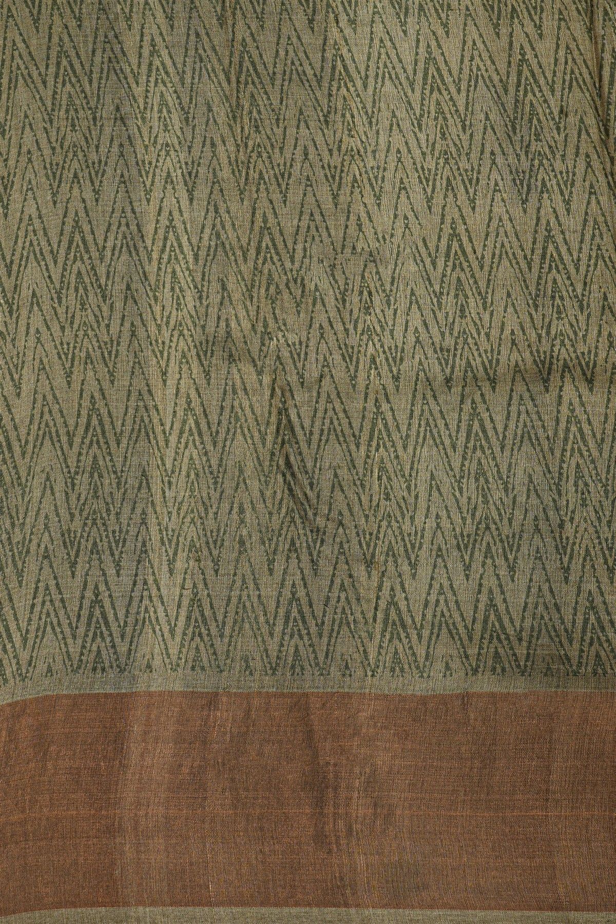 Fancy Tussar Off White Saree With Kaddi Border