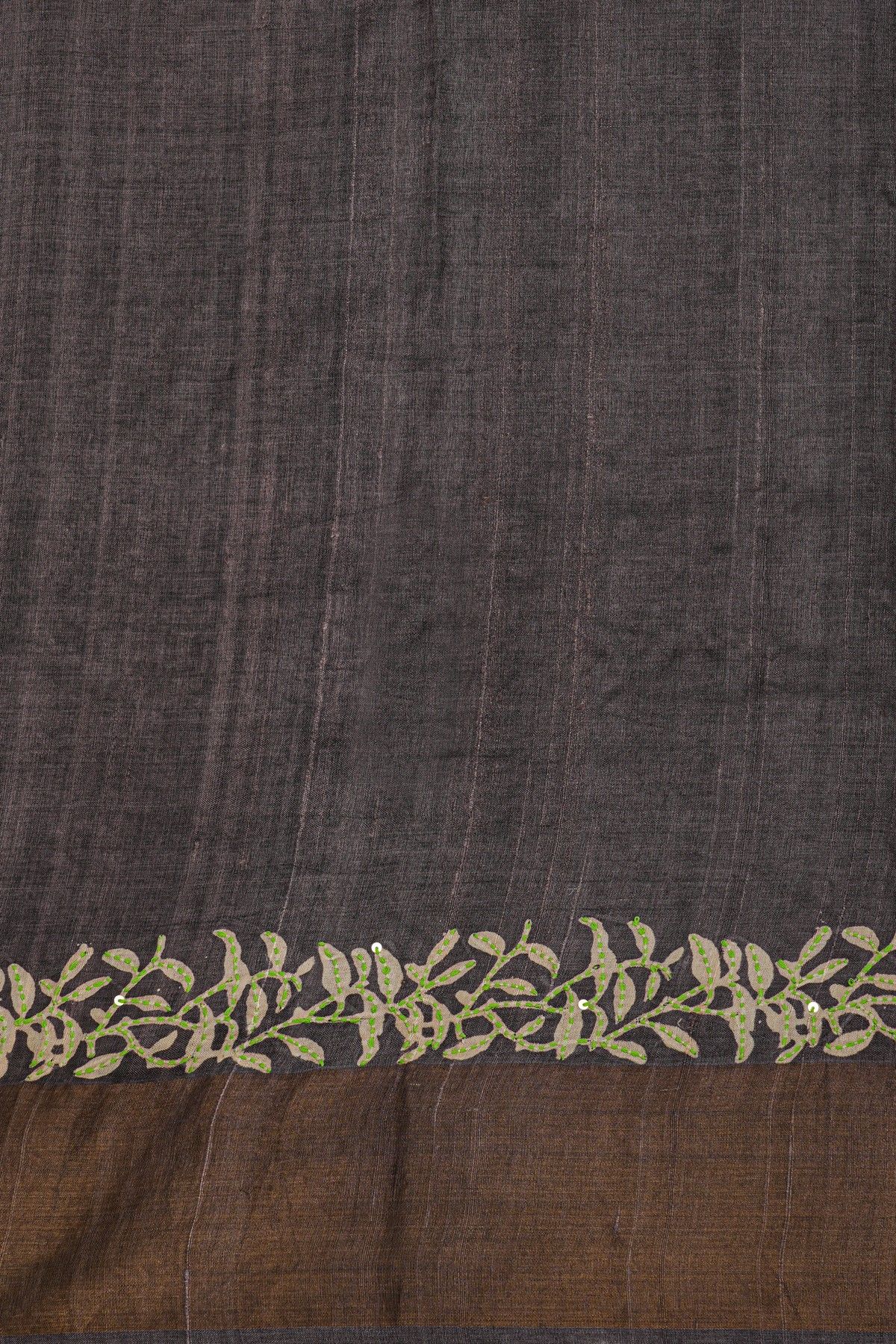 Fancy Tussar Dual Colour Saree With Kaddi Border