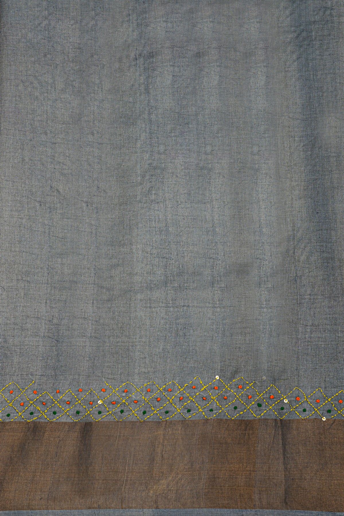 Fancy Tussar Mustard Saree With Kaddi Border