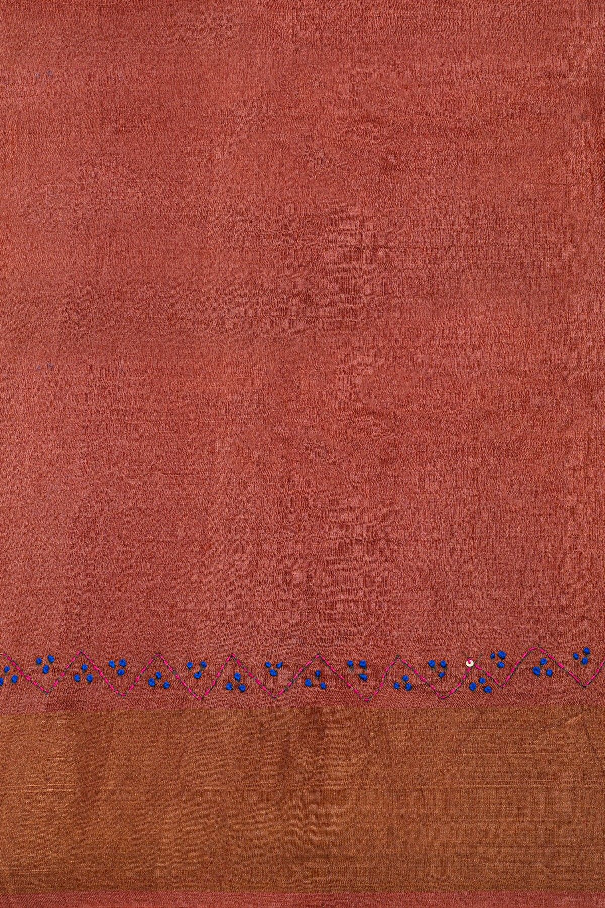 Fancy Tussar Multi-Colour Saree With Kaddi Border