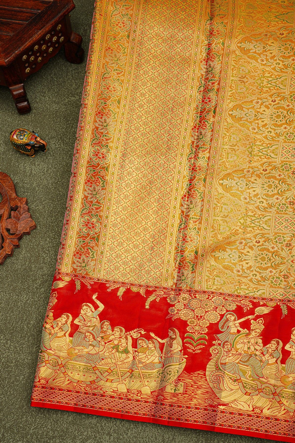 Kancheepuram Silk Peach Saree