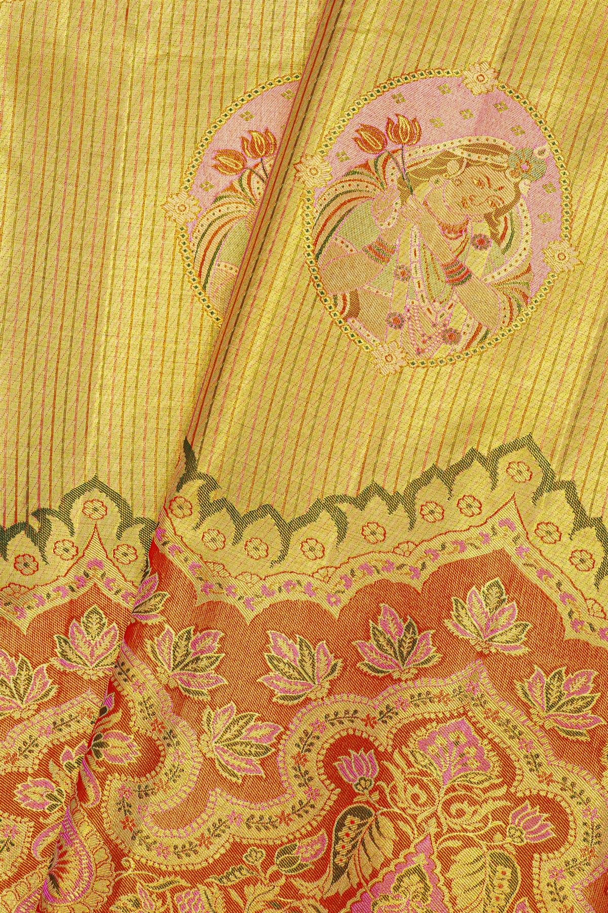 Kanchipuram Tissue Dual Colour Saree