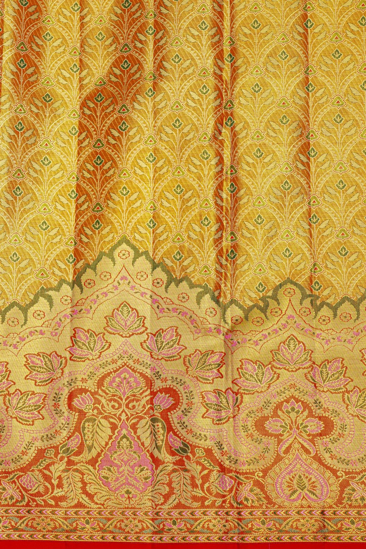 Kanchipuram Tissue Dual Colour Saree