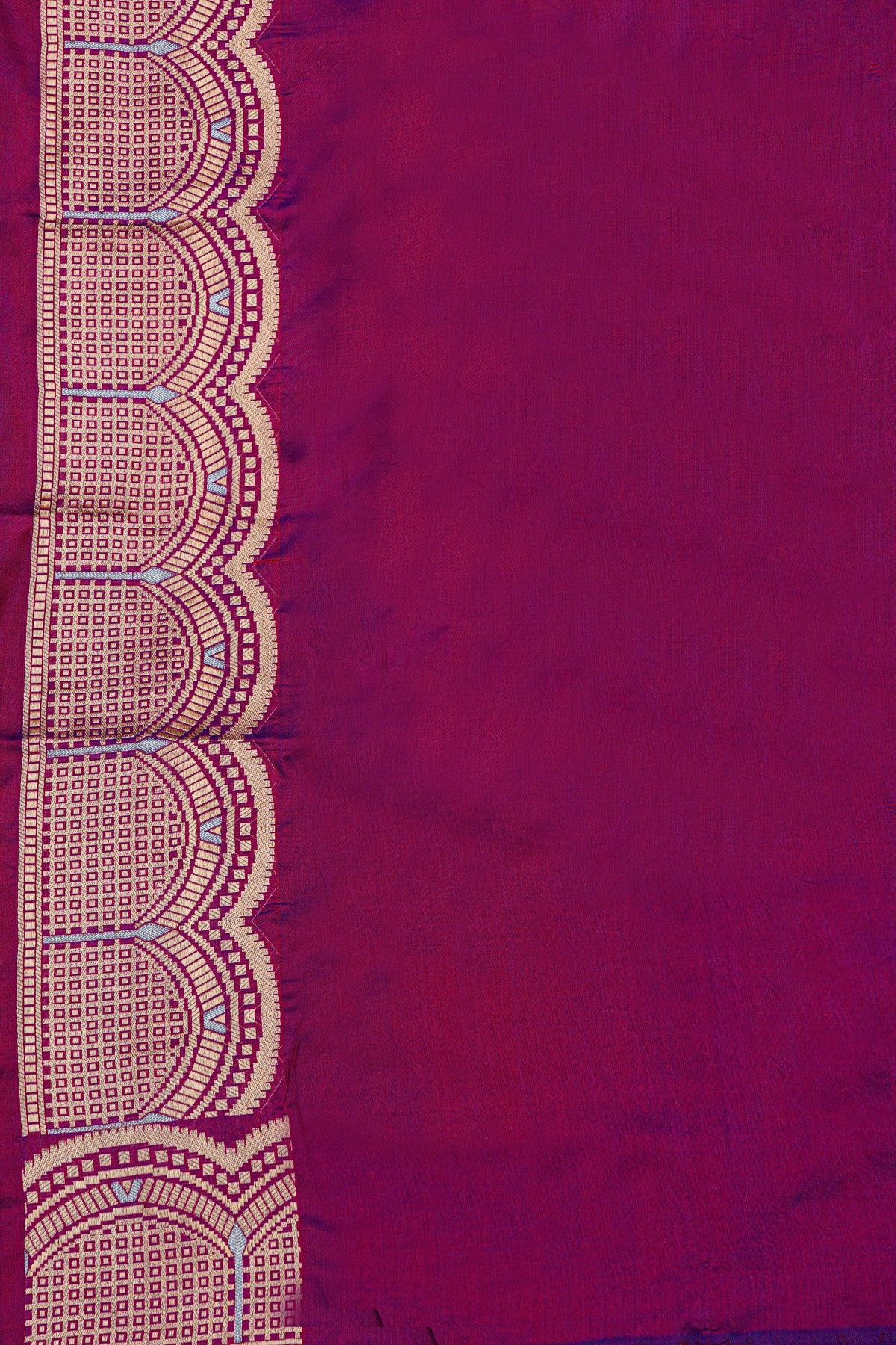 Banarasi Silk Purple Saree With Buttis In Curvy Shapes Border