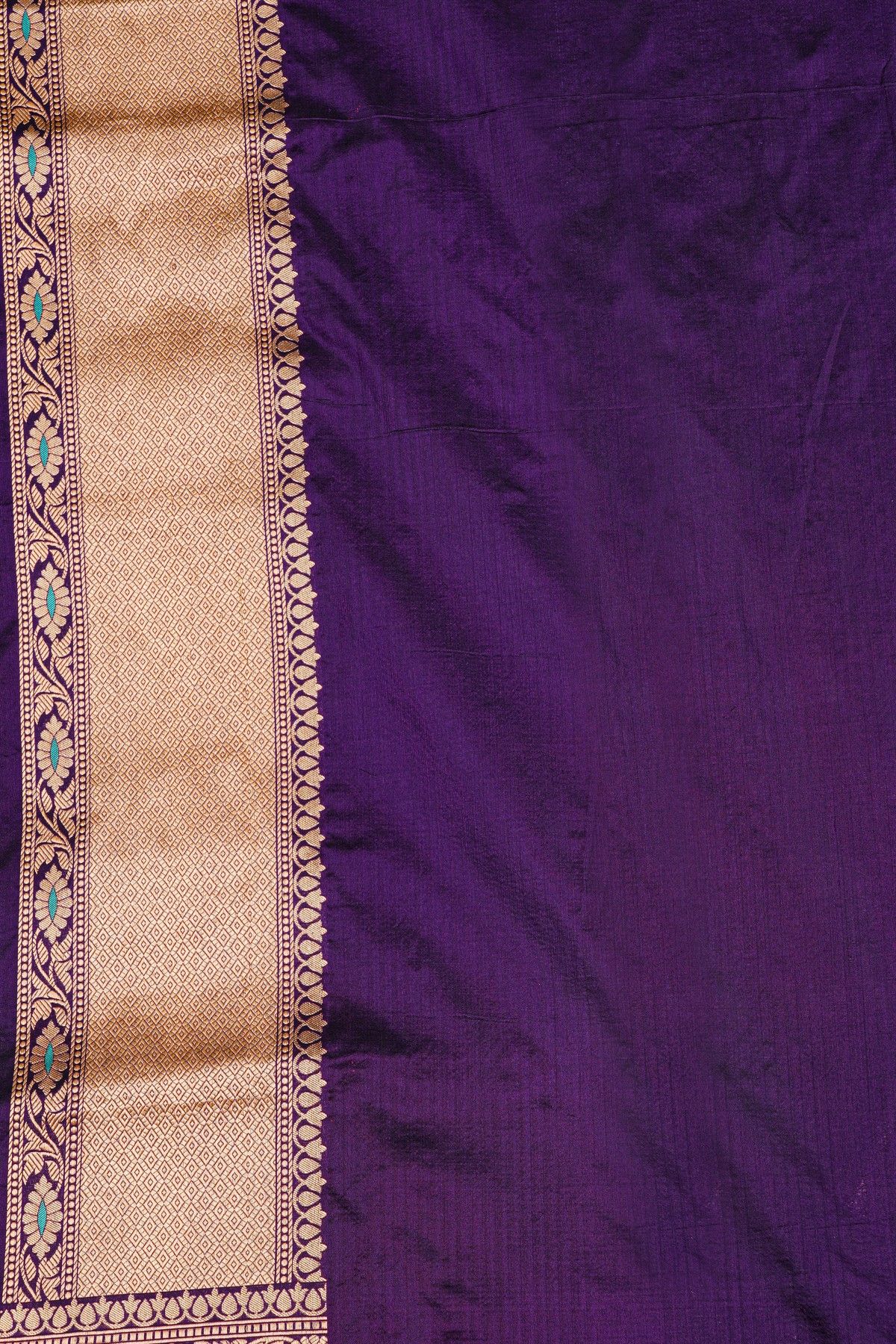 Banarasi Silk Violet Saree With Animal Theme Body