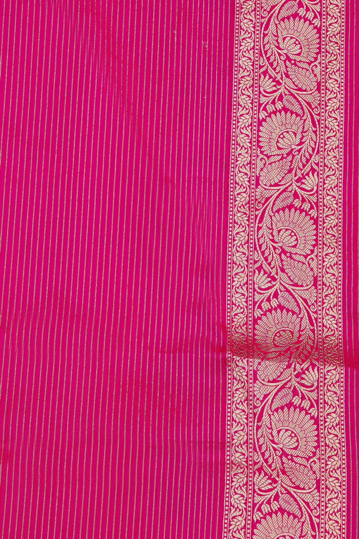 Banarasi Silk Multi-Colour Saree With Arched Scales With Florals And Leaves Body