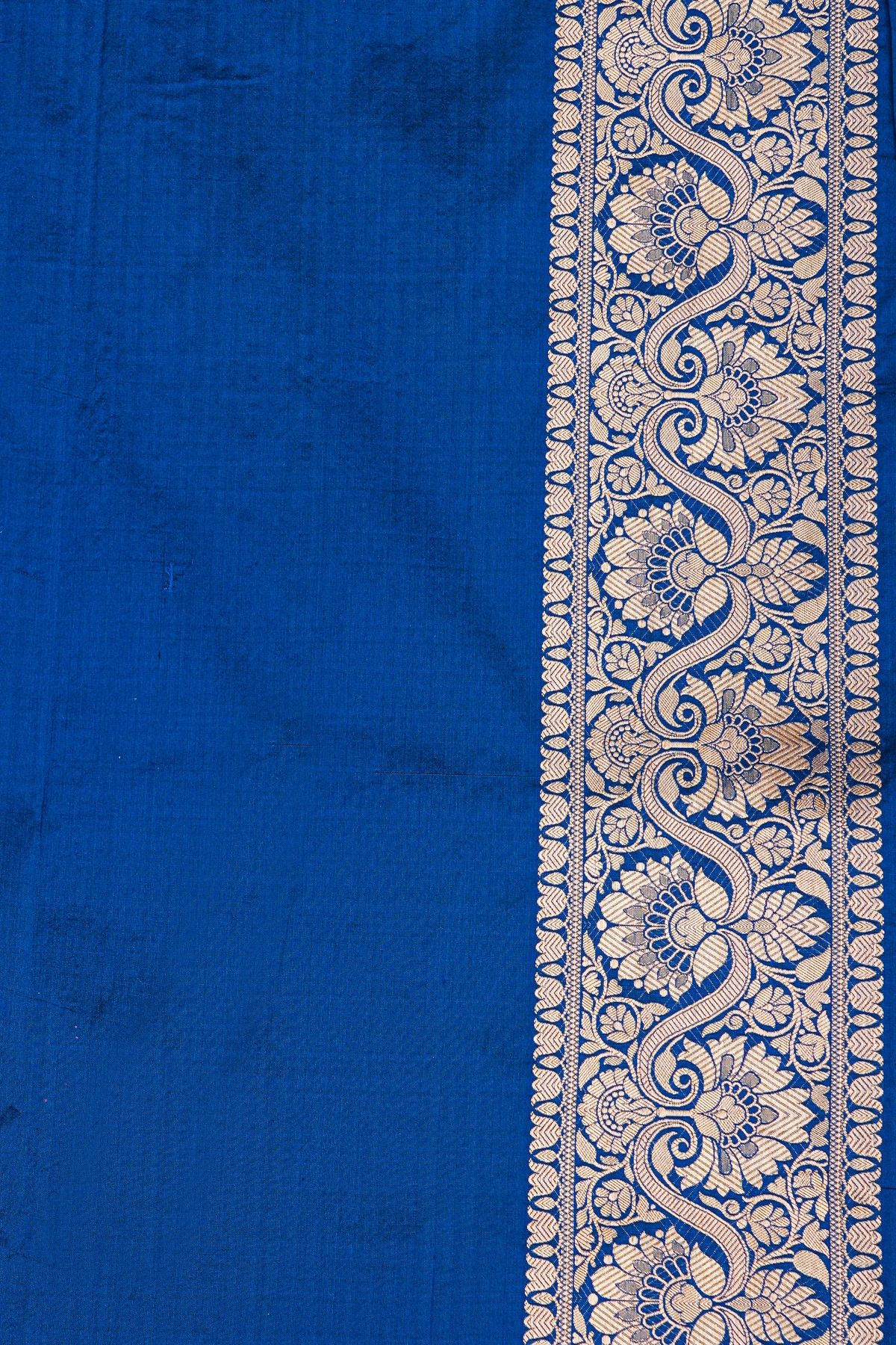 Banarasi Silk Multi-Colour Saree With Florals And Leaves Body