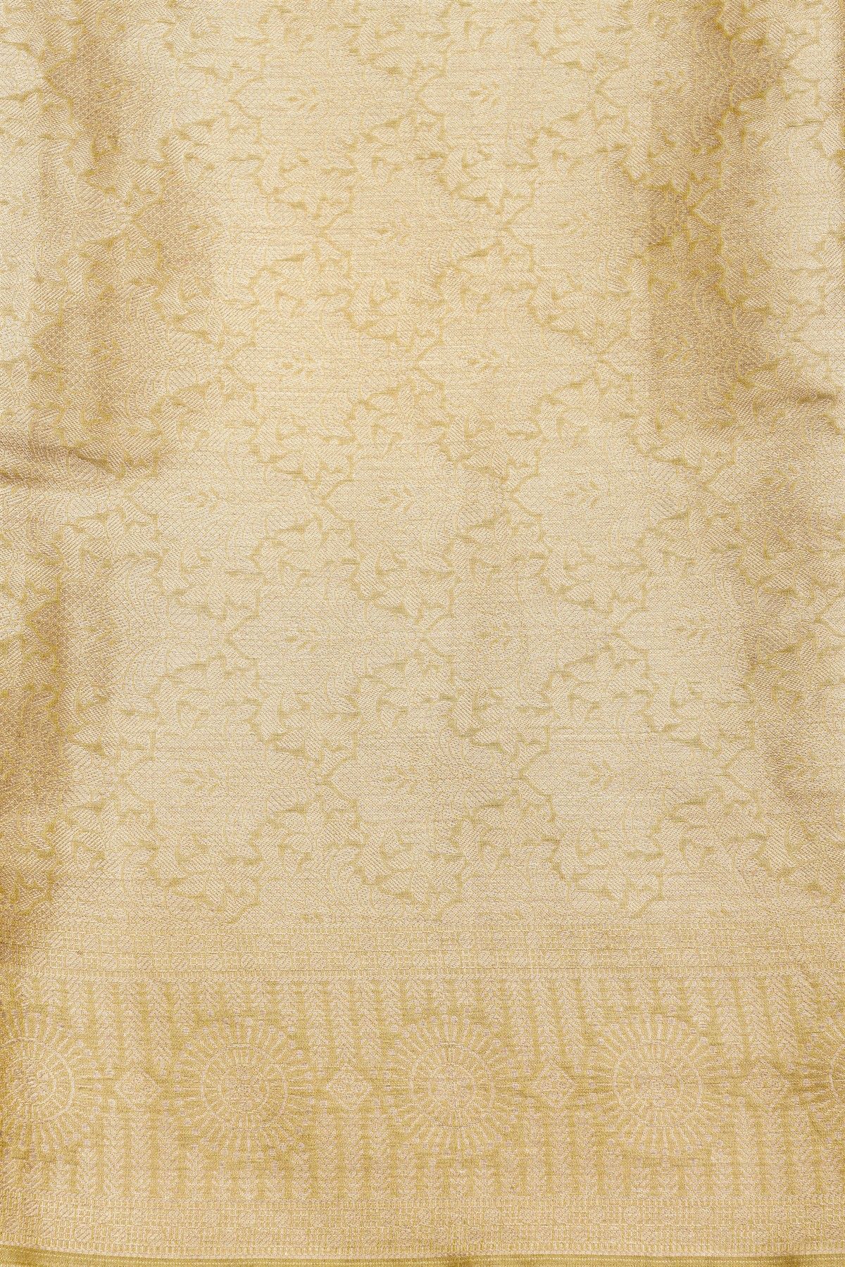 Banarasi Georgette Cream Saree With Birds Border