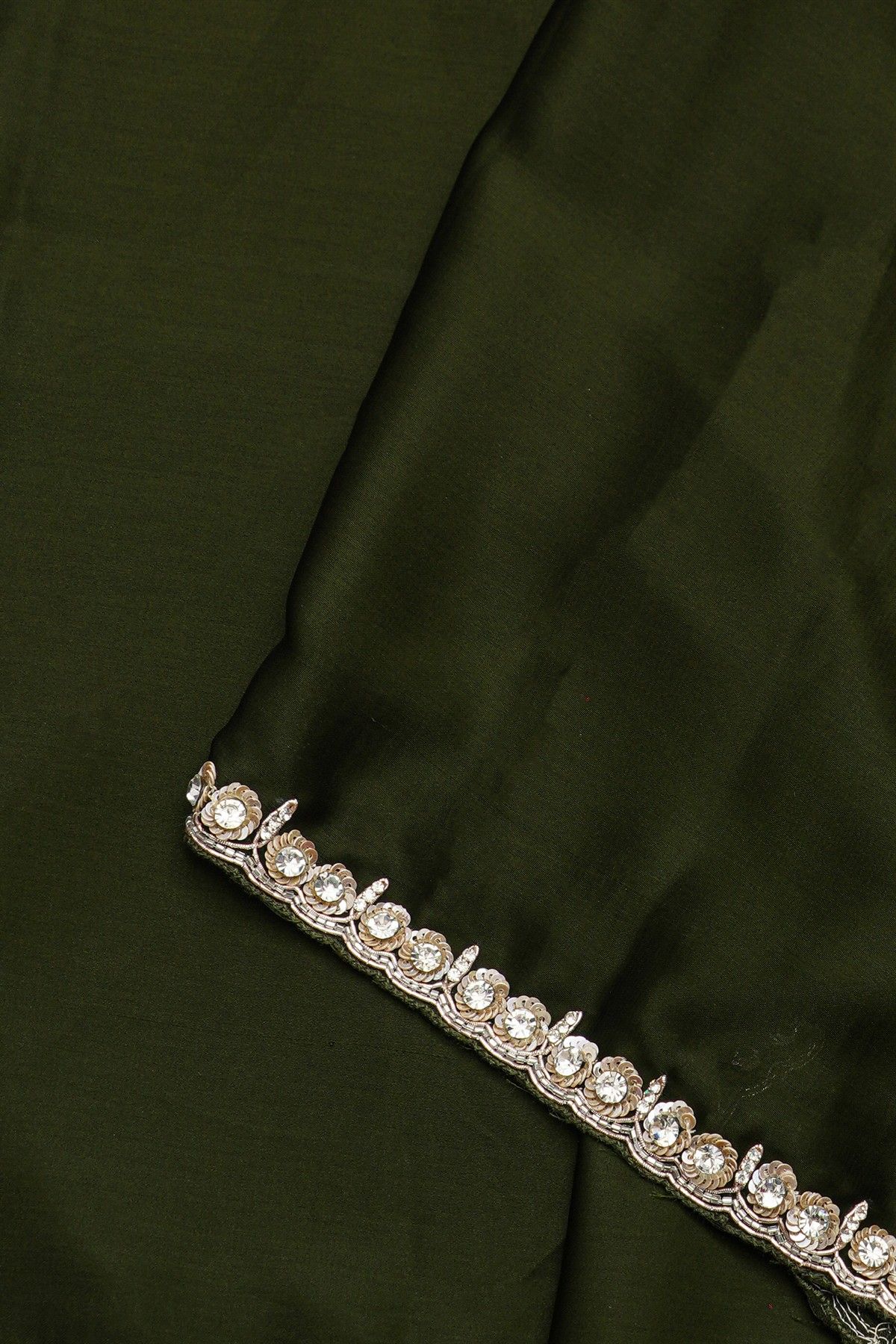 Banarasi Georgette Bottle Green Saree With Ready To Wear Blouse