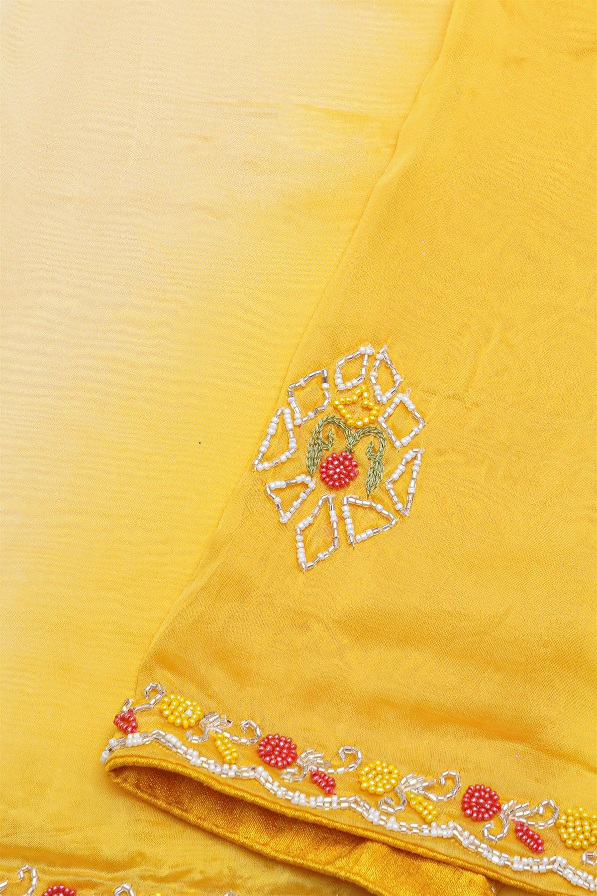 Banarasi Georgette Dual Colour Saree With Ready To Wear Blouse