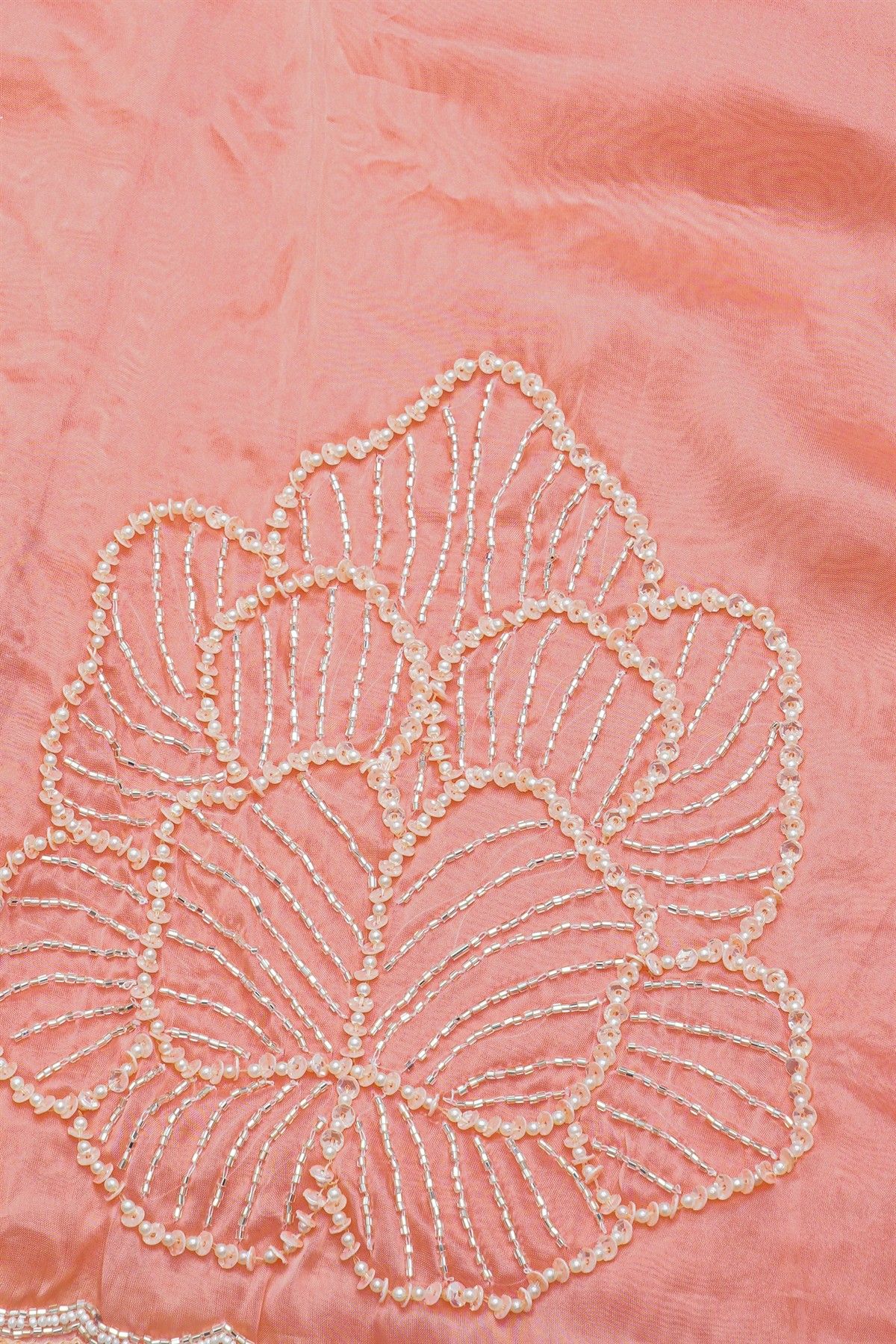 Banarasi Georgette Baby Pink Saree With Kardana Border