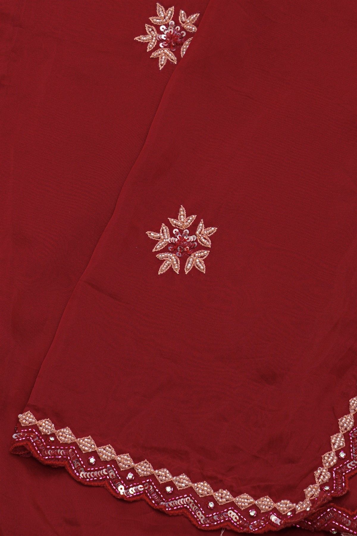 Banarasi Silk Maroon Saree With Sequence Pattern Border