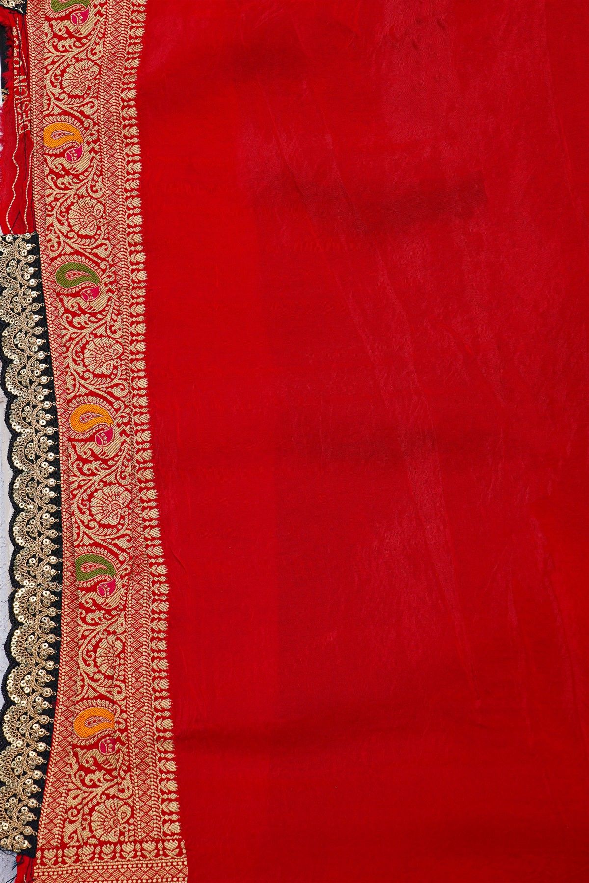 Designer Georgette Black Saree With Florals And Peacocks With Diamond Border