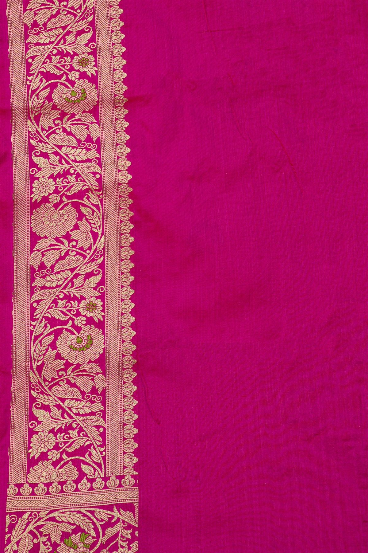Banarasi Silk Pink Saree With Floral Jaal Border