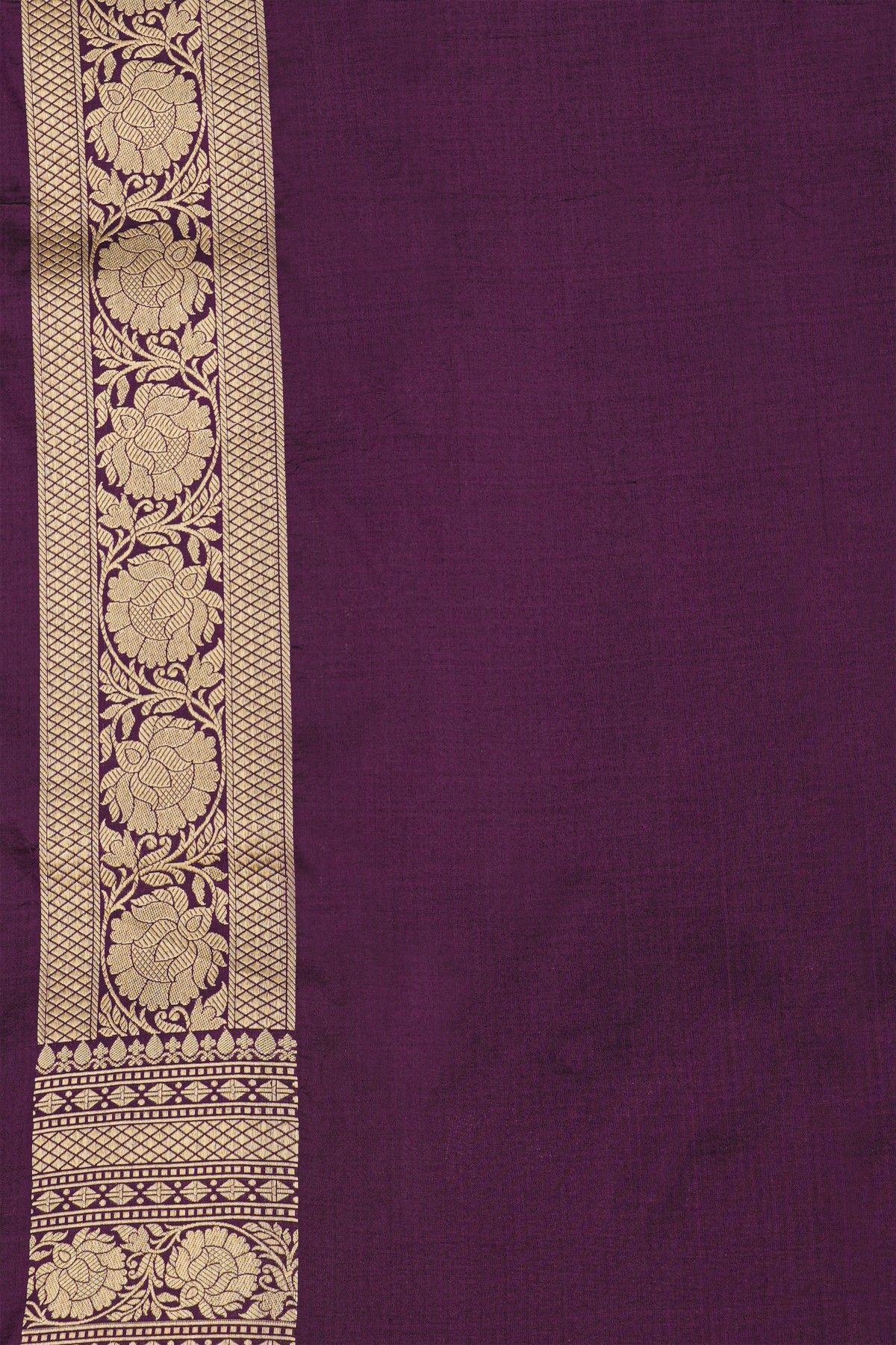 Banarasi Silk Multi-Colour Saree With Florals And Diamonds In Lines Border