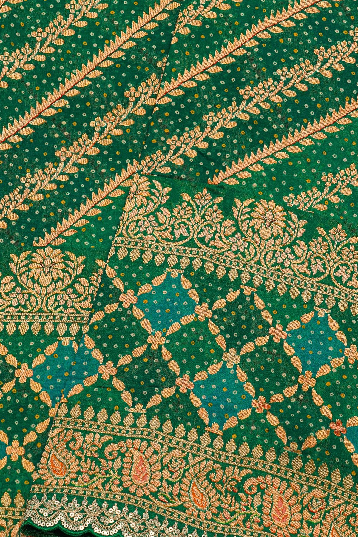 Designer Georgette Multi-Colour Saree With Florals And Paisleys In Zari Border
