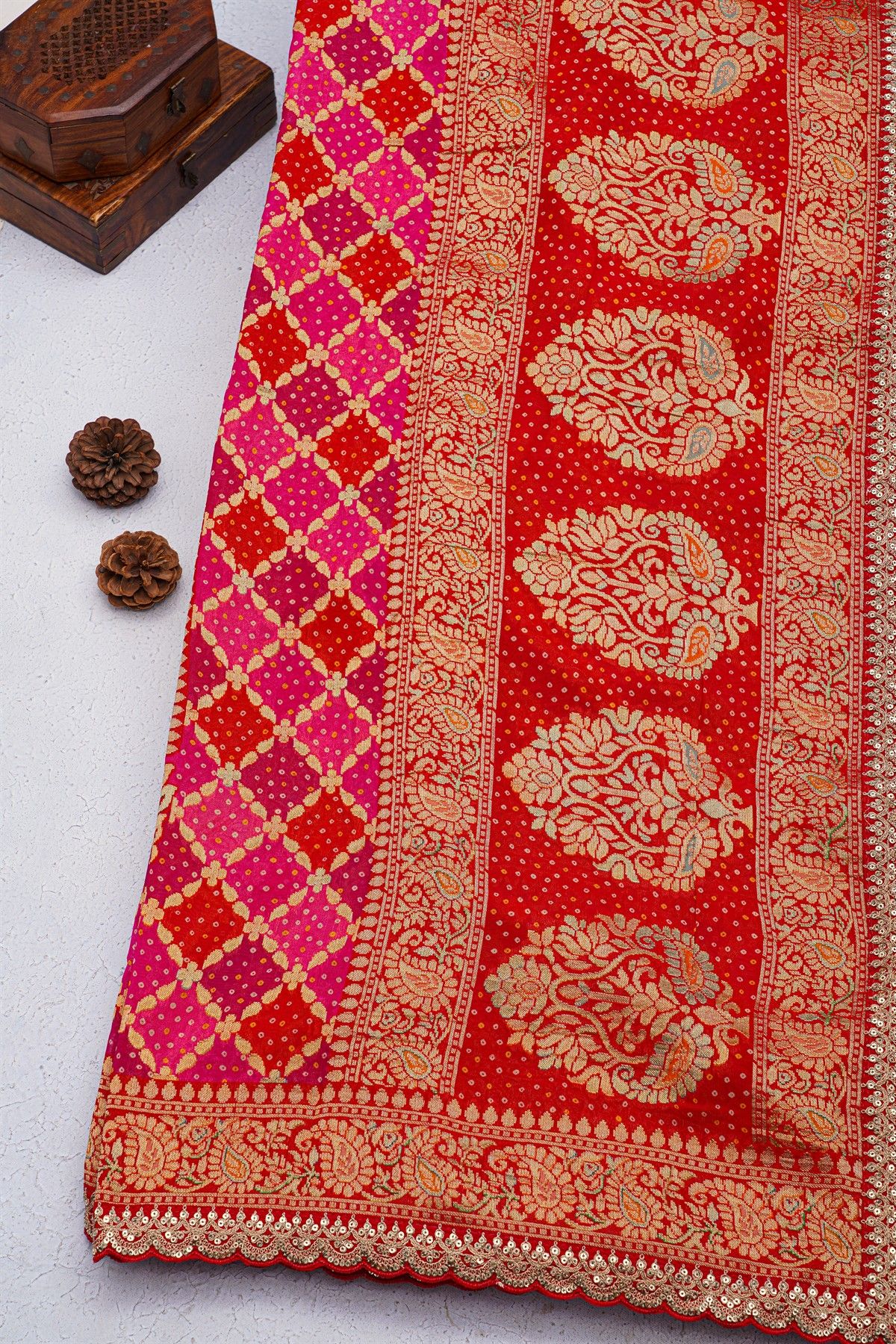 Designer Georgette Multi-Colour Saree With Florals And Leaves With Kardhana And Sequins Work
