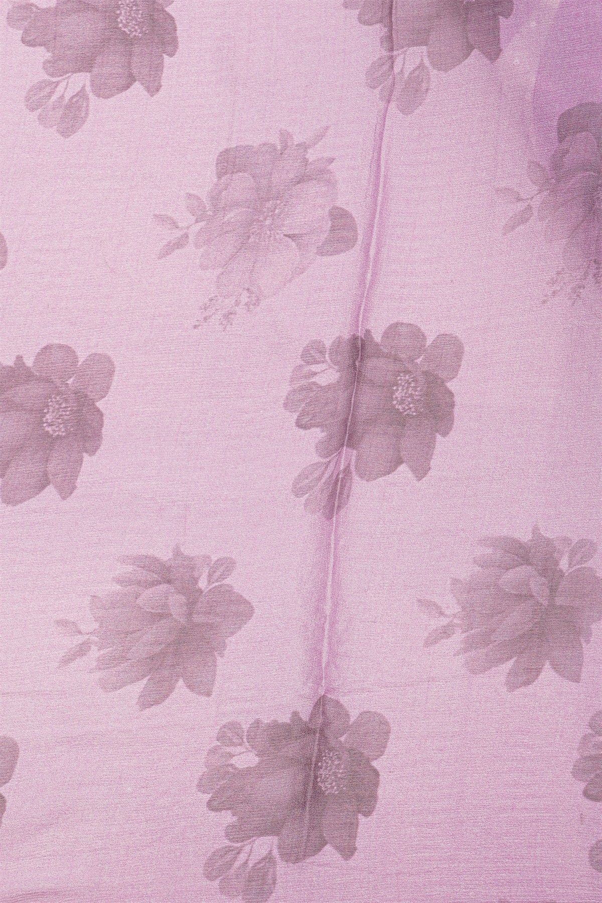 Designer Satin Crepe Dual Colour Saree With Florals And Leaves With Sequins And Kardhana Work Border