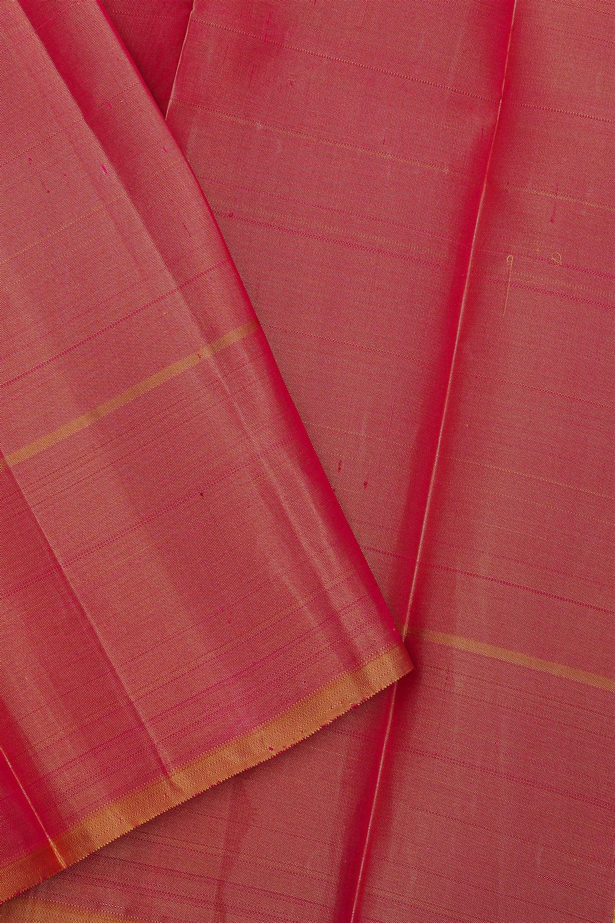 Kancheepuram Silk Cream Dhoti With Muniya Buttis Contrast Border
