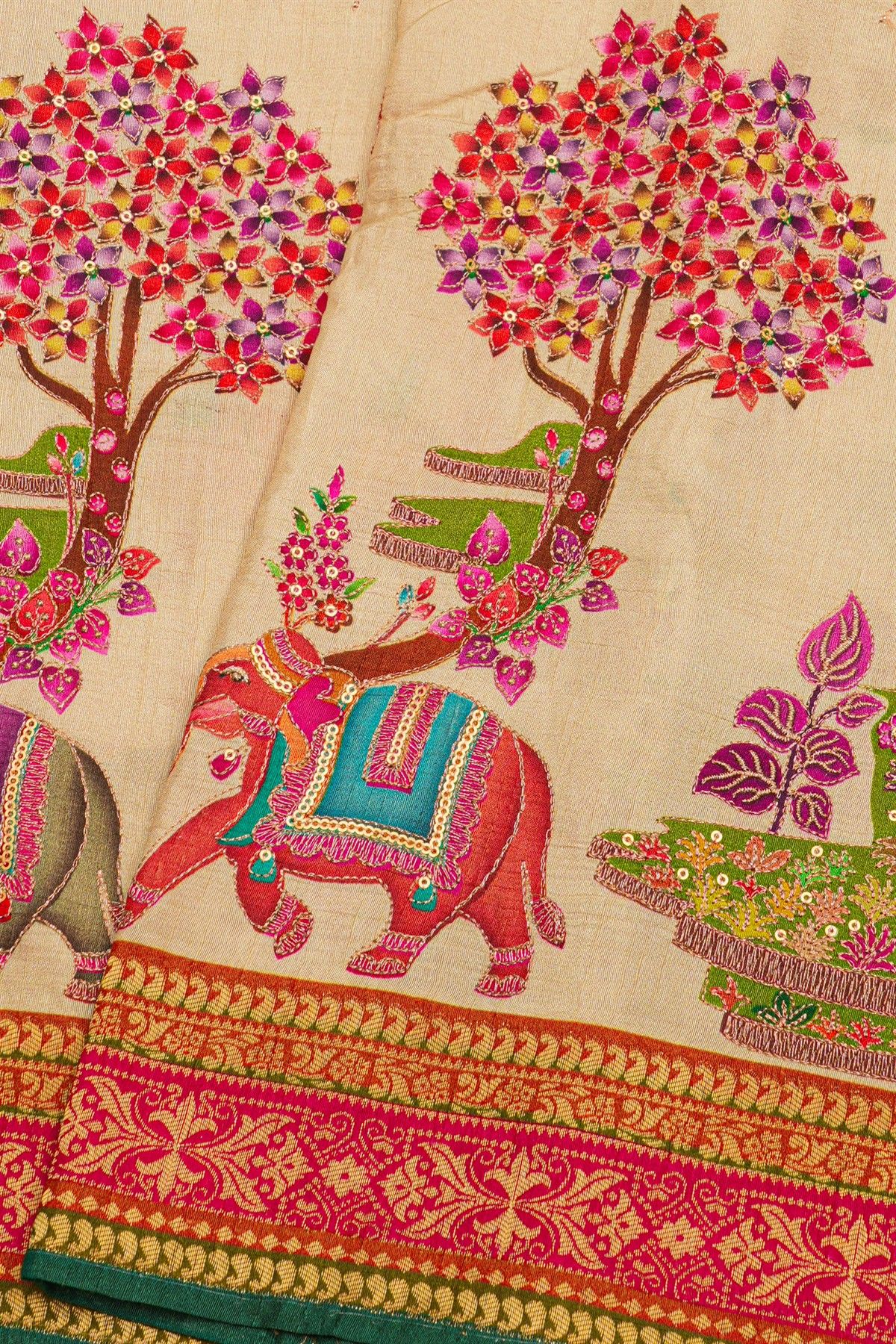 Banarasi Silk Cream Saree