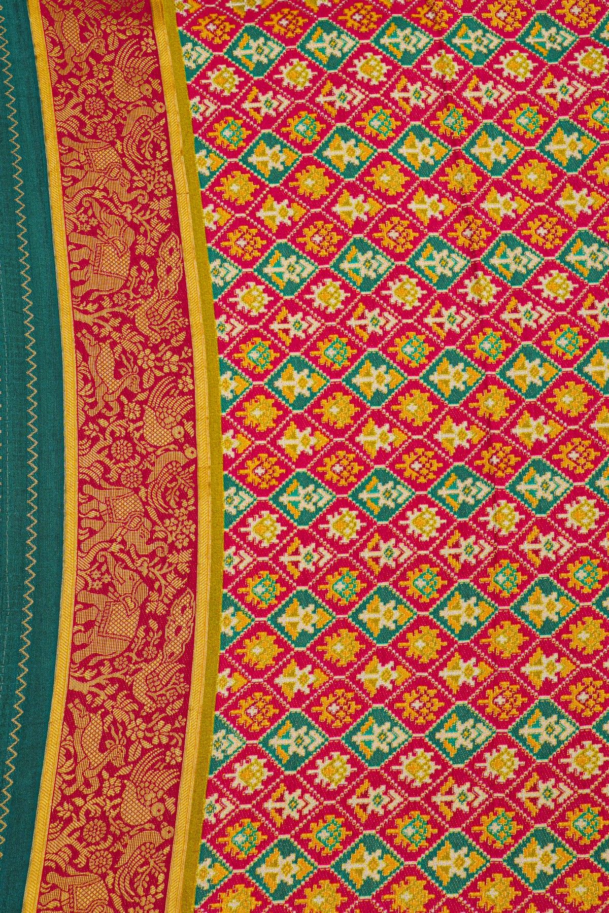 Banarasi Crepe Mehendi Green Saree