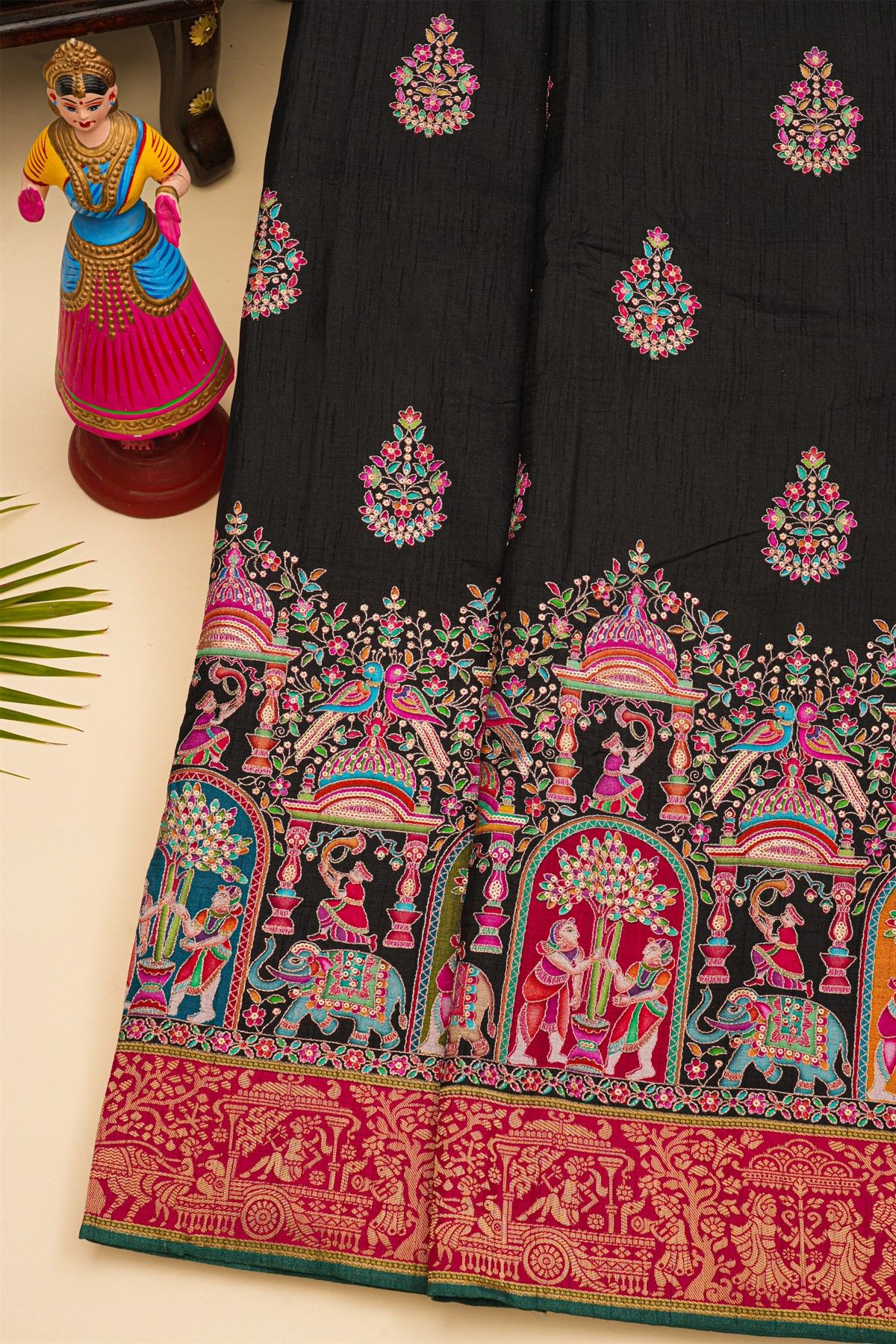 Banarasi Crepe Black Saree