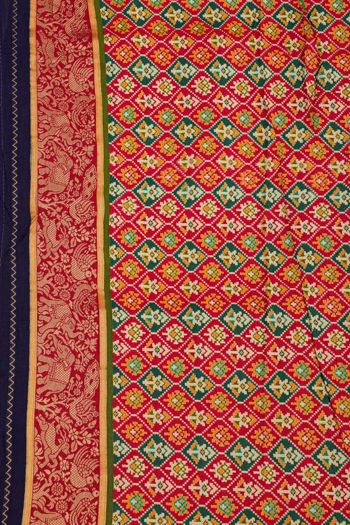 Banarasi Crepe Mehendi Green Saree