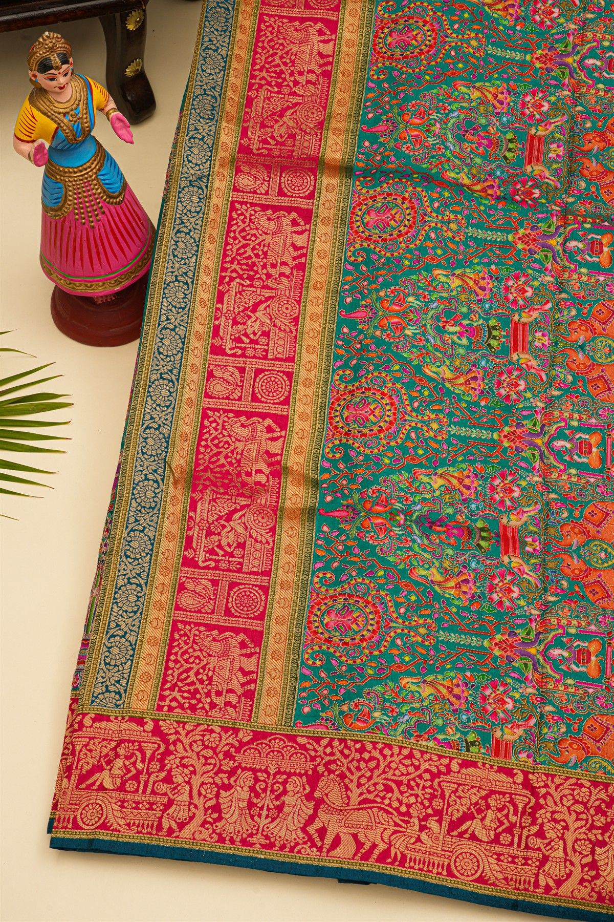 Banarasi Crepe Sea Green Saree