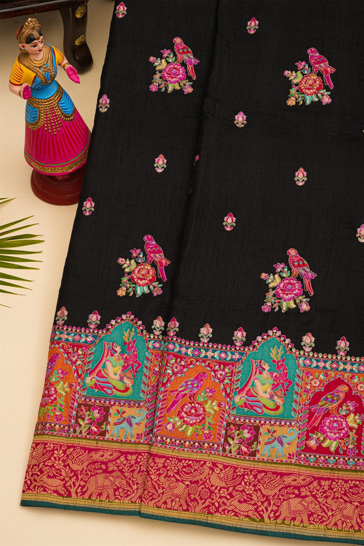 Banarasi Crepe Black Saree