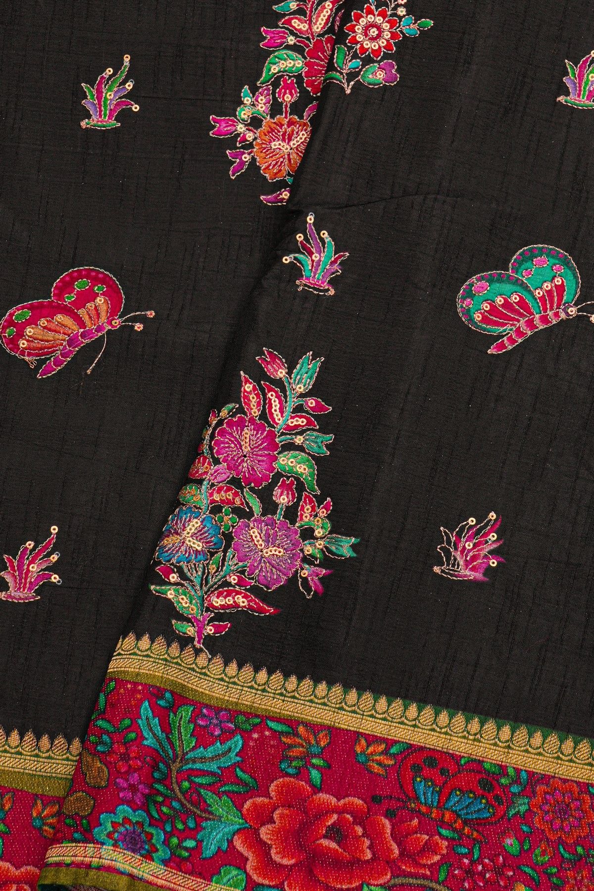 Banarasi Crepe Black Saree