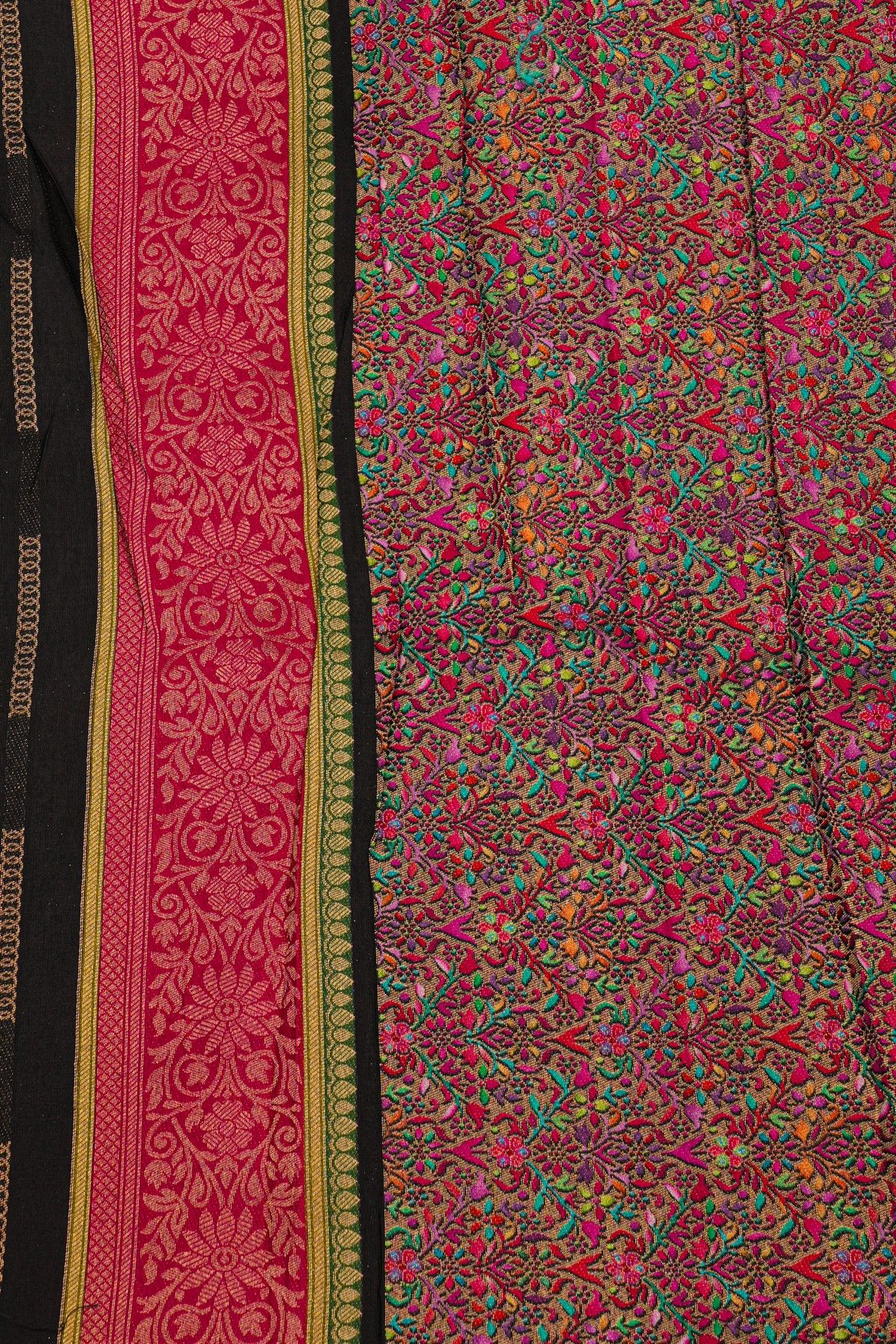 Banarasi Crepe Black Saree