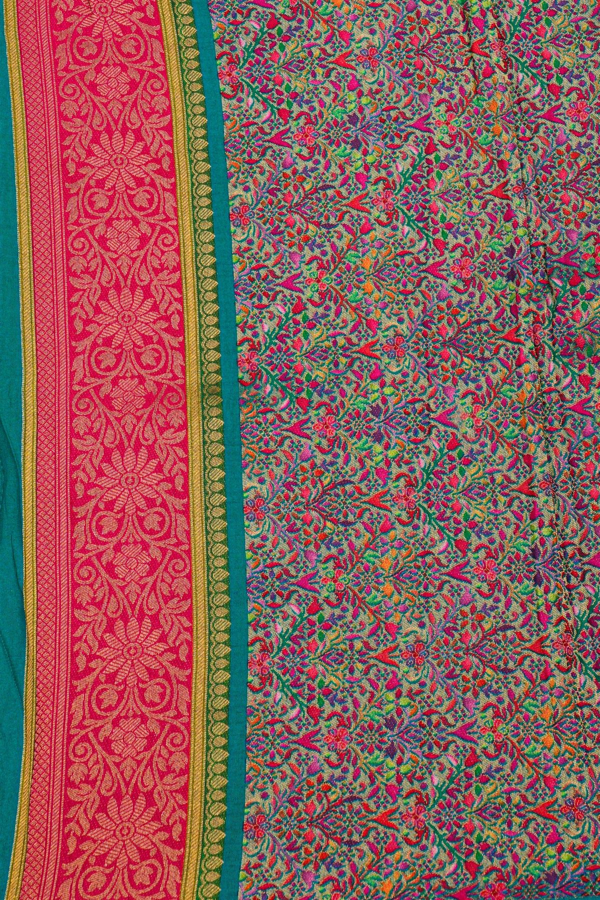 Banarasi Crepe Sea Blue Saree