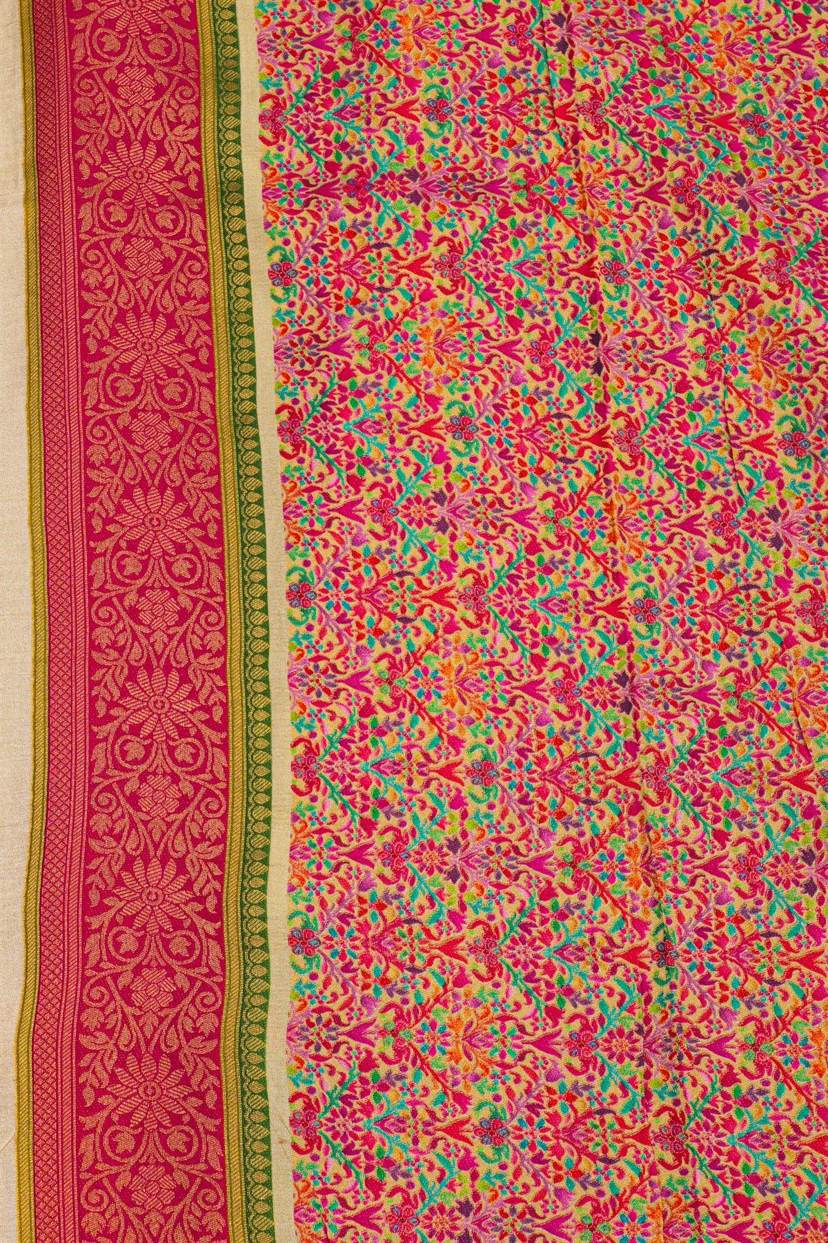 Banarasi Crepe Cream Saree